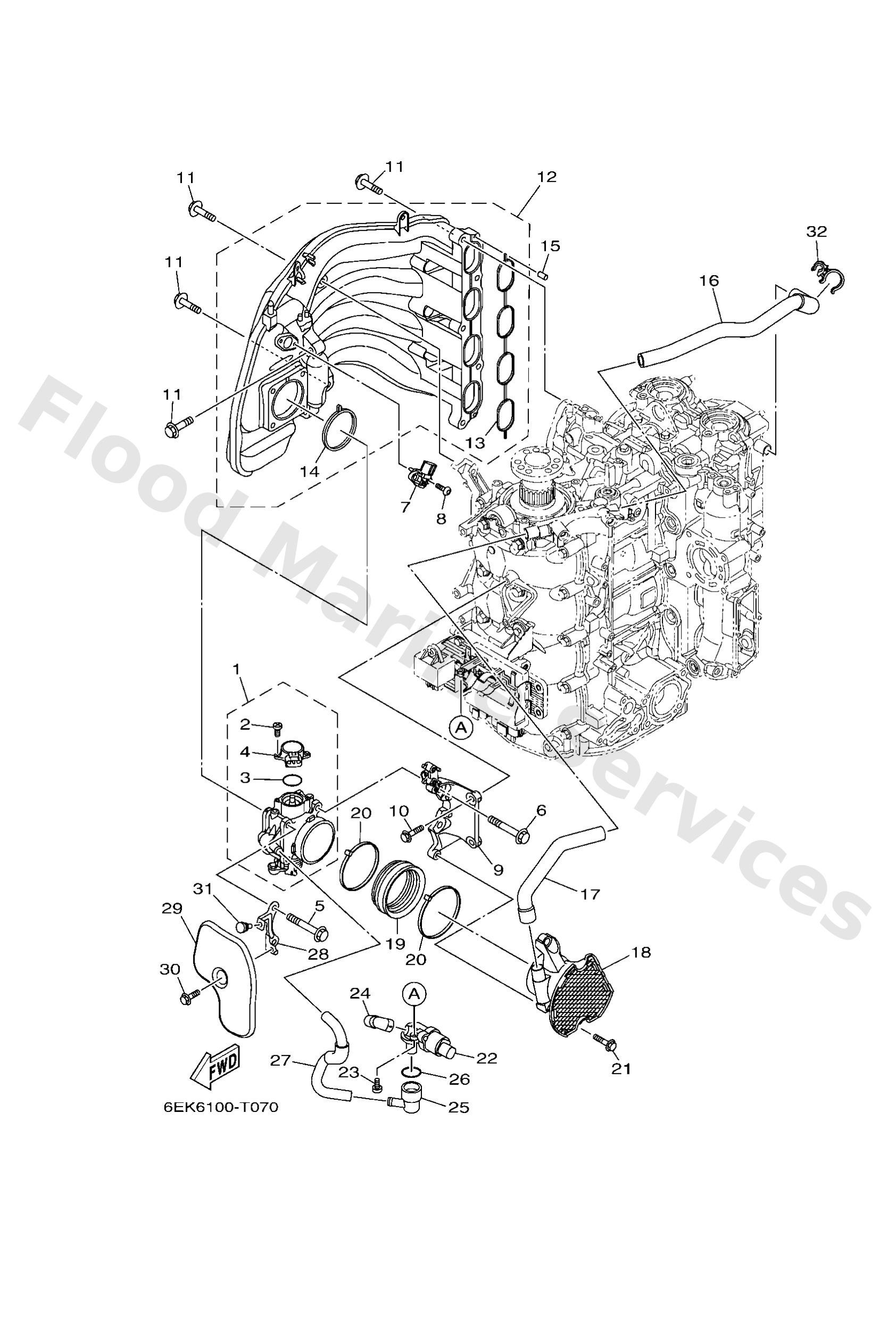 Yamaha 6DA144400000 Silencer assy, intake