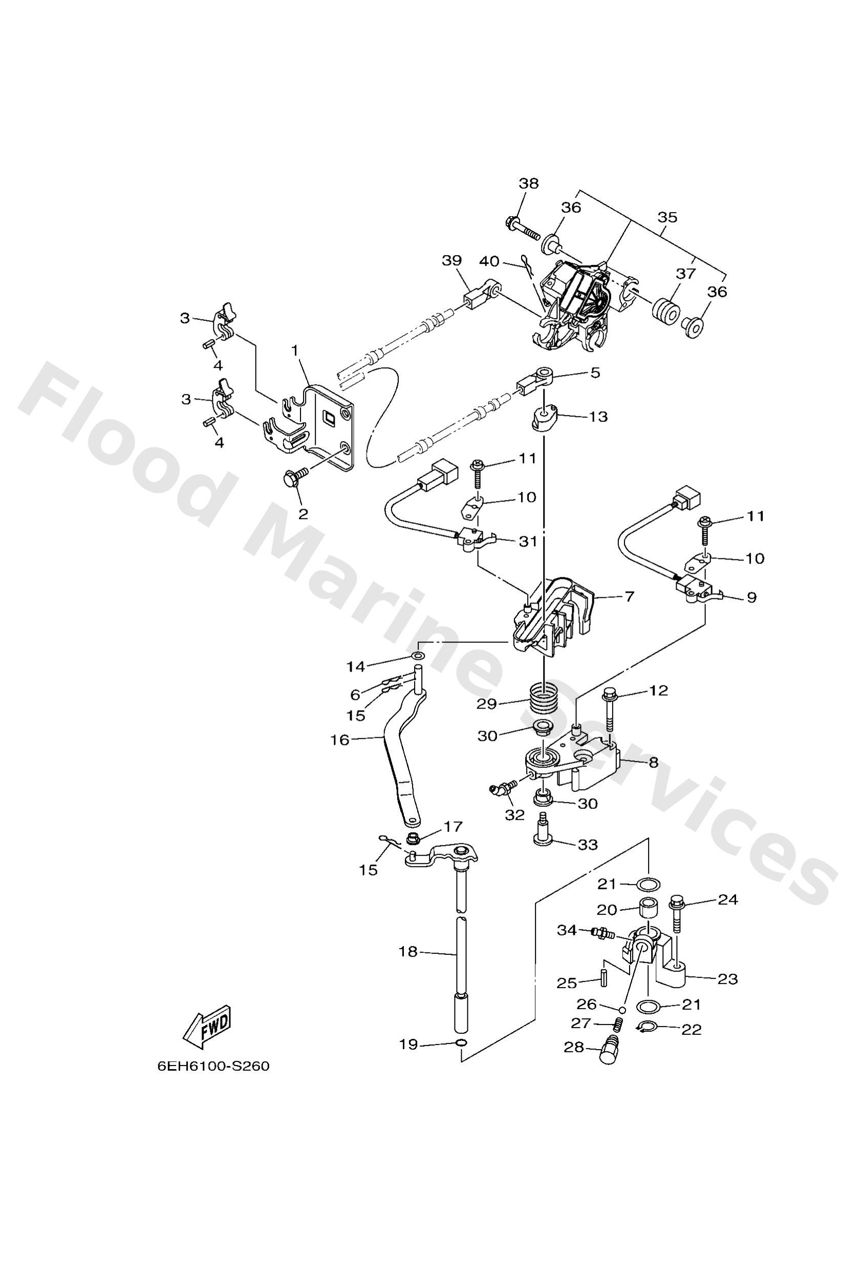 Yamaha 6DA441200200 Handle gear shift assy