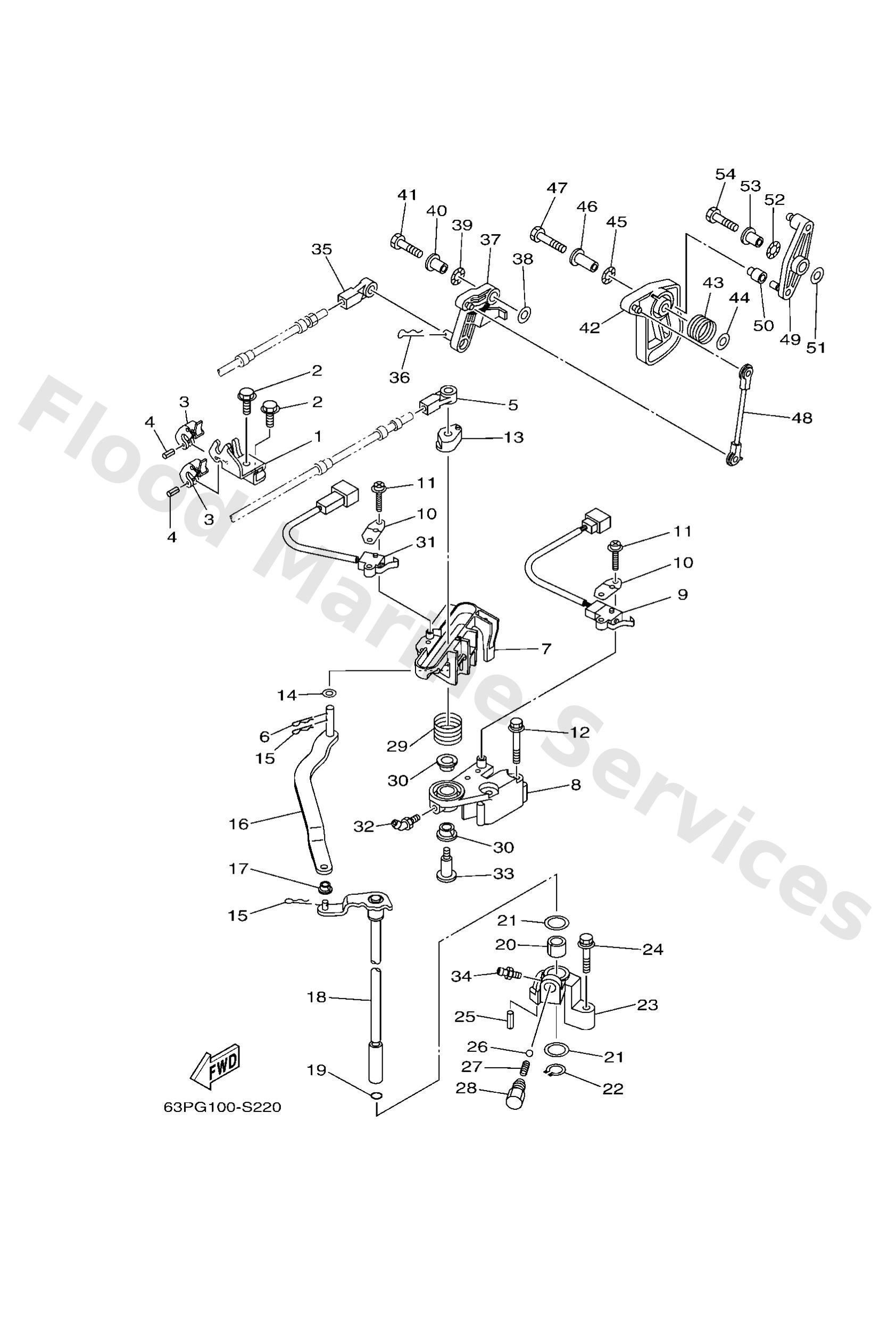 Yamaha 6DA441201200 Handle gear shift assy