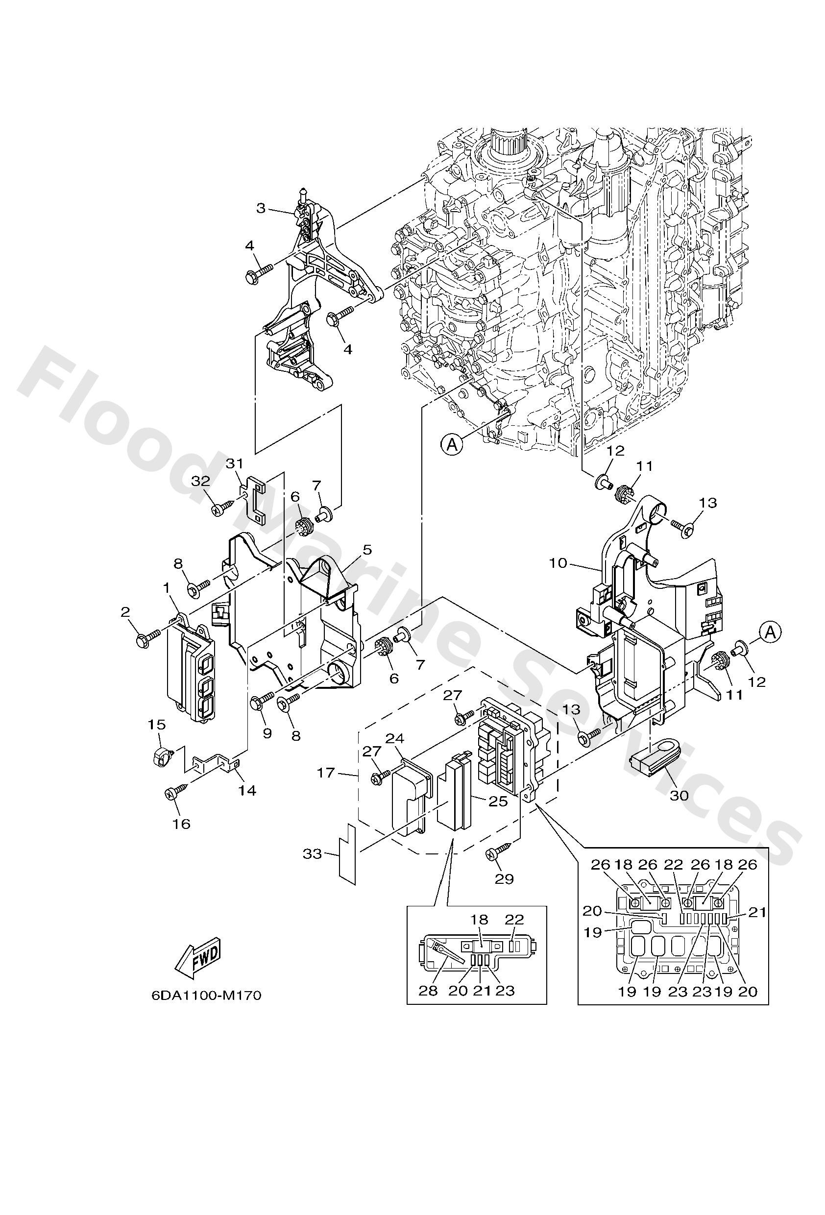 Yamaha 6DA8591A0000 Engine control unit assy