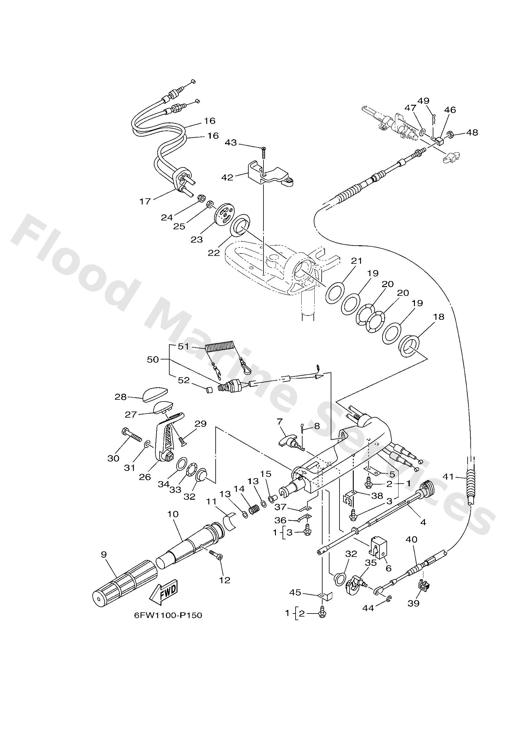 Yamaha 6DR44111004D Handle, gear shift