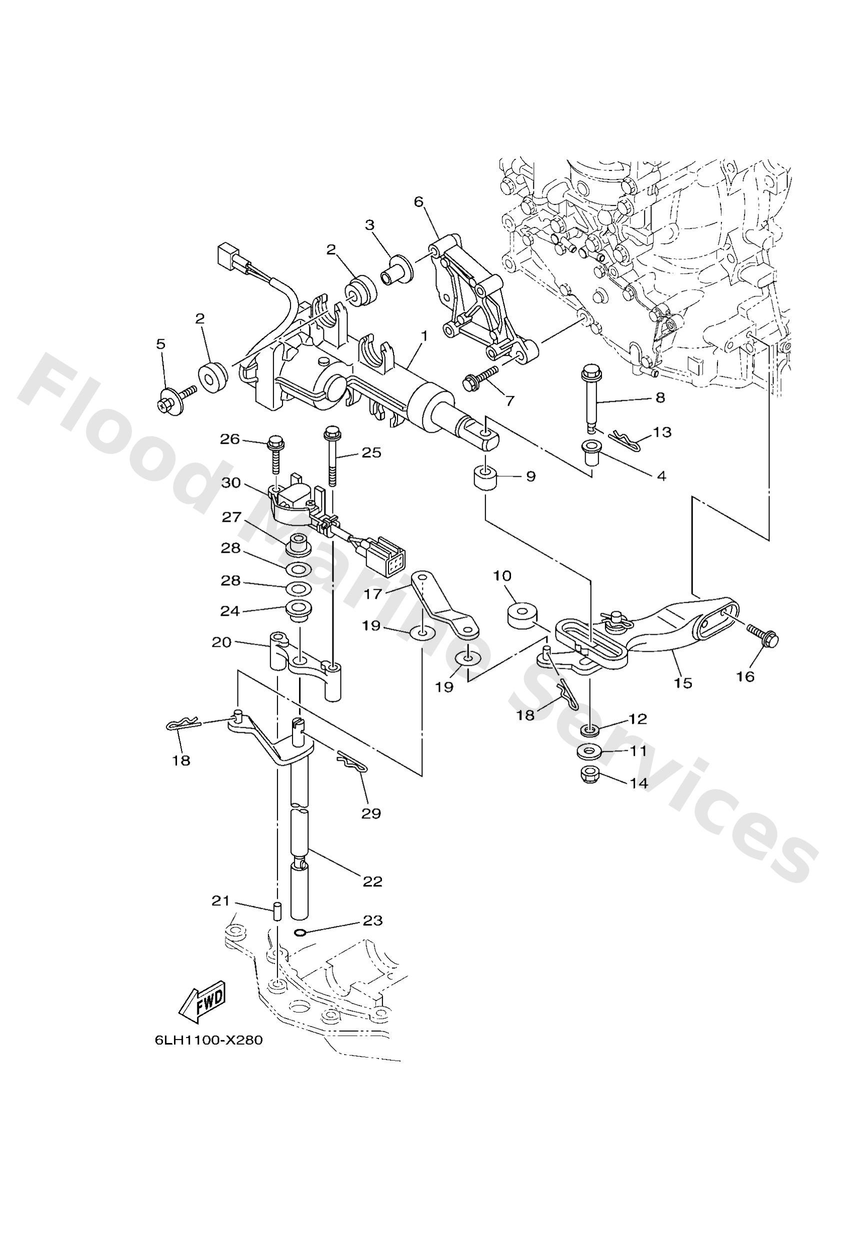Yamaha 6DV441200300 Handle gear shift assy