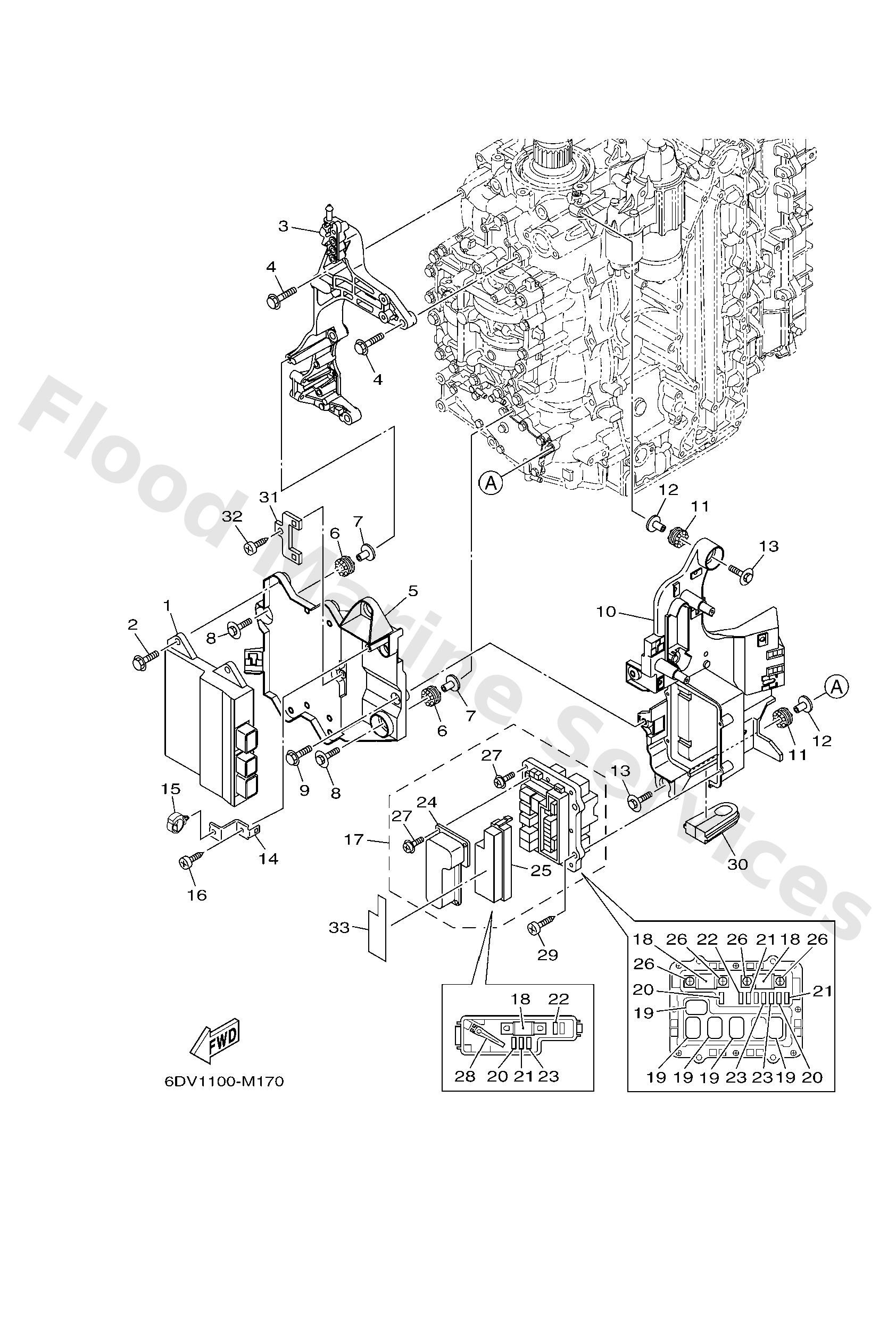 Yamaha 6DV821700000 Fuse box assy