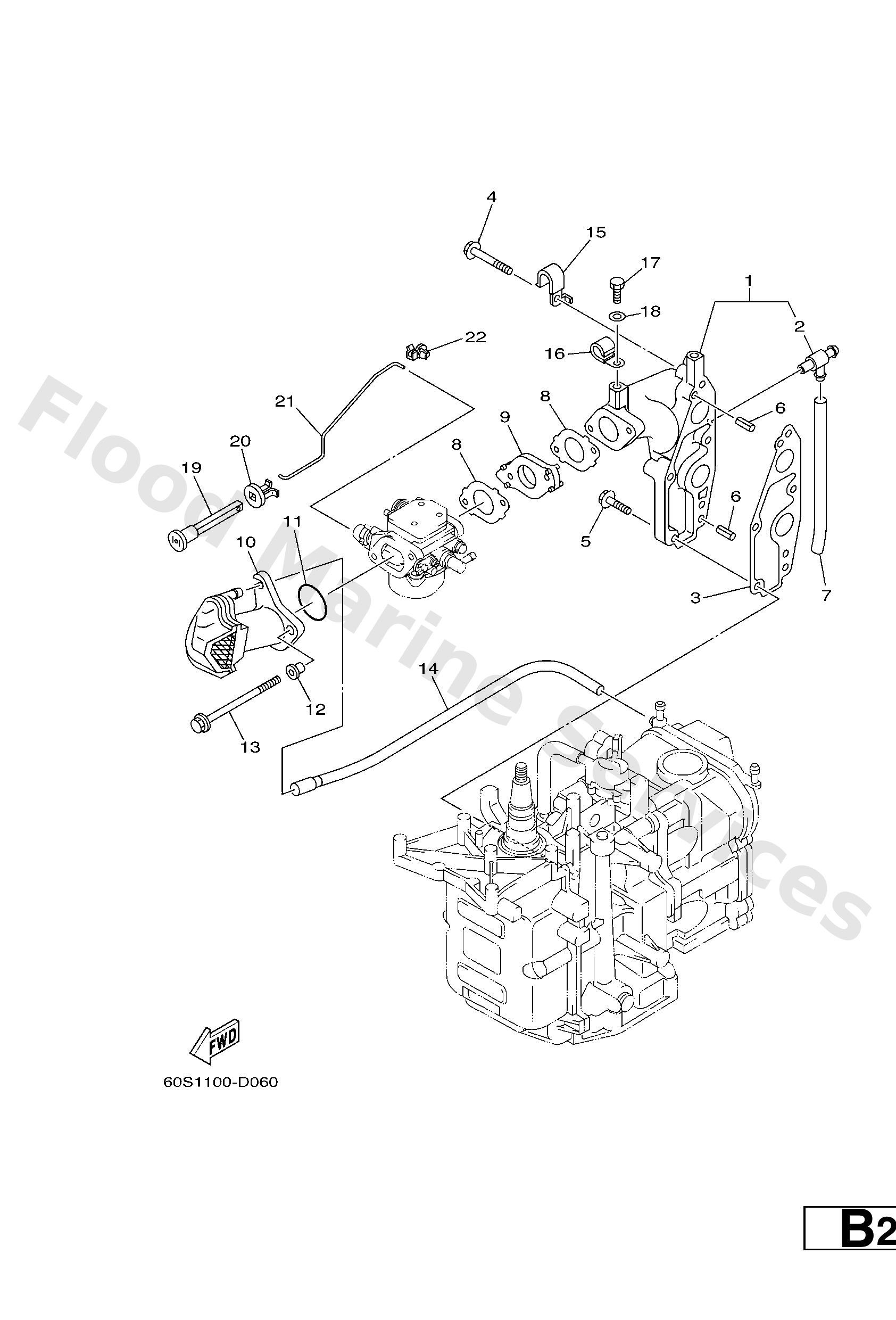 Yamaha 60RE44400000 Silencer assy, intake