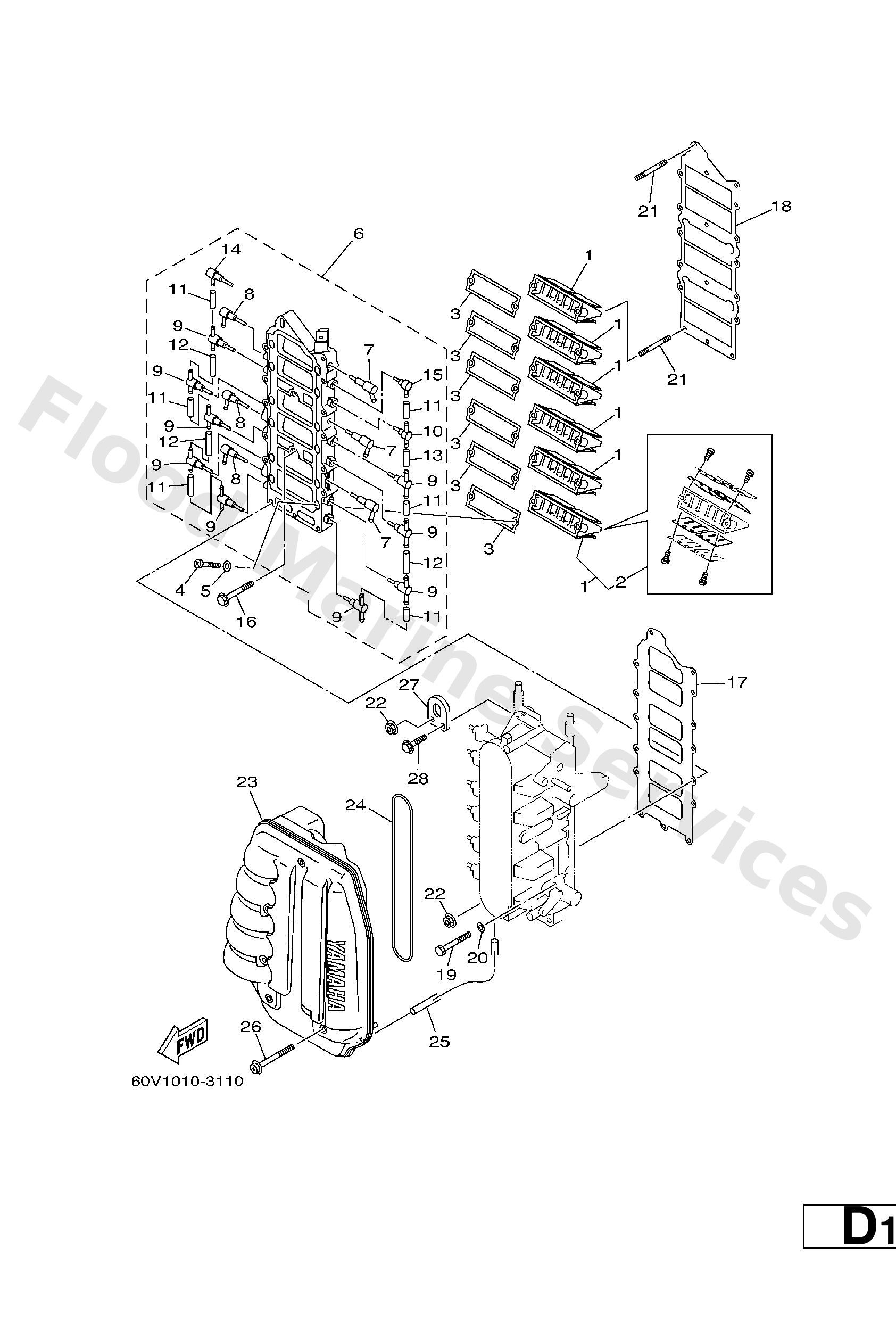 Yamaha 60V144400000 Silencer assy, intake