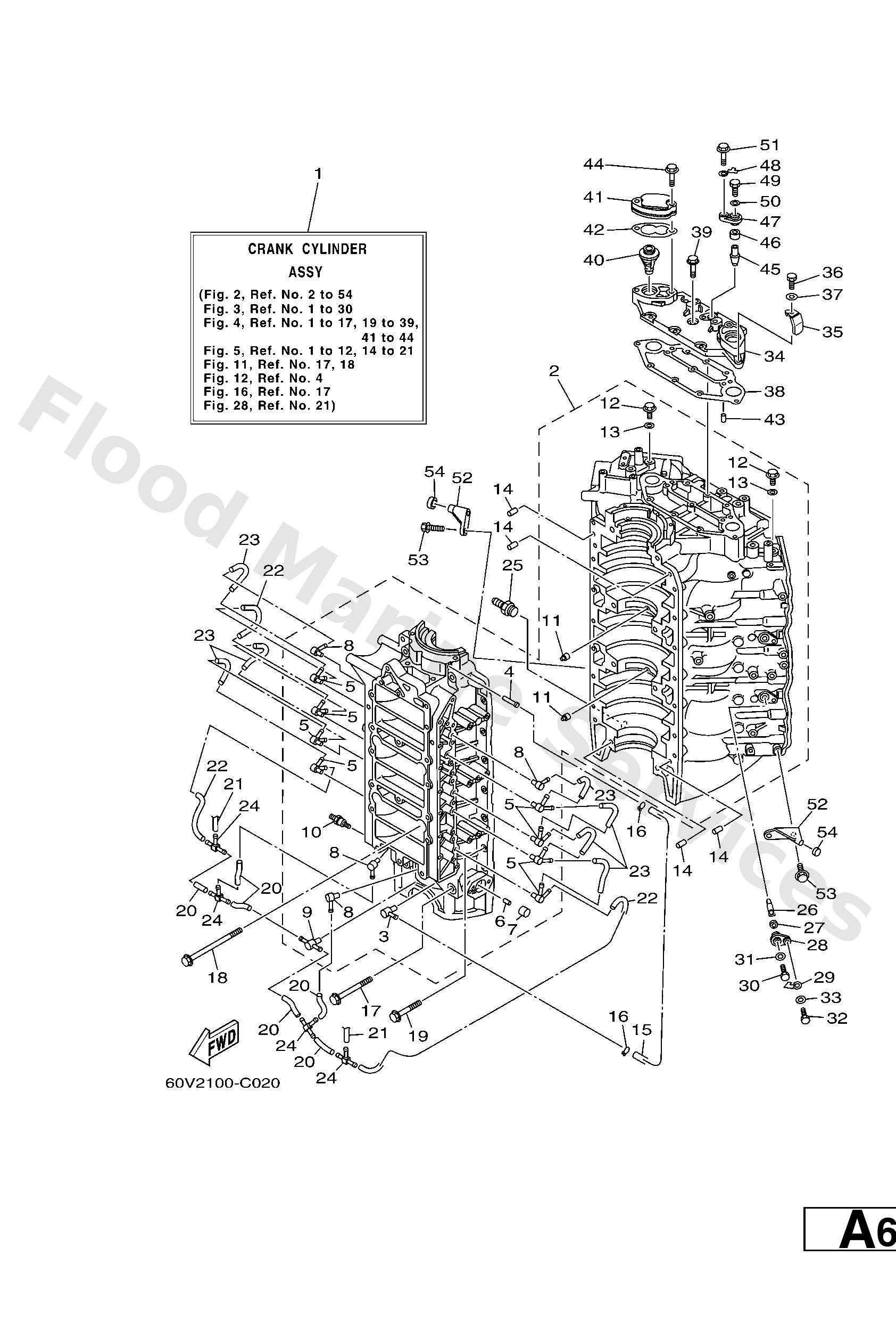 Yamaha 60V15100011S Crankcase assy