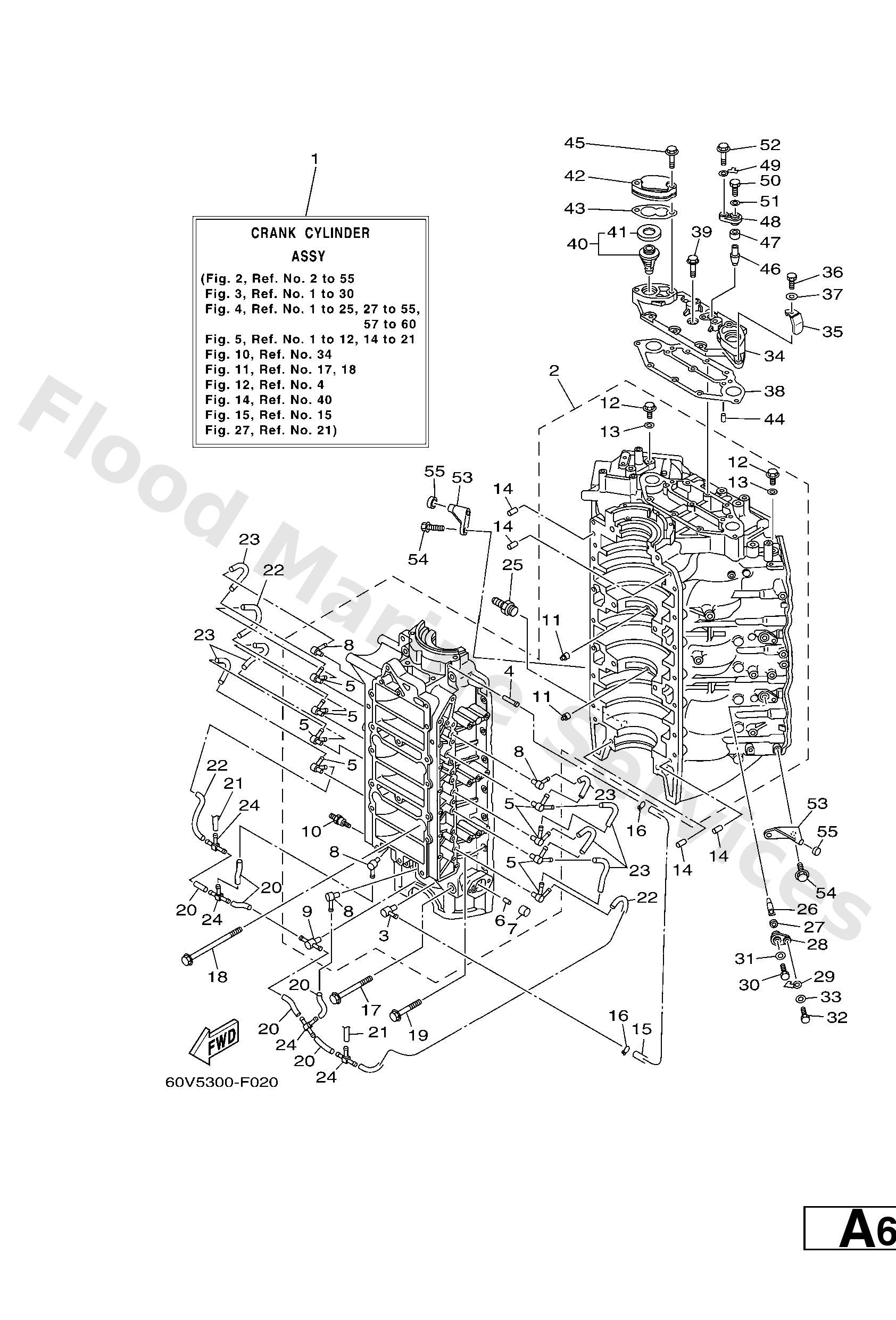 Yamaha 60V15100031S Crankcase assy
