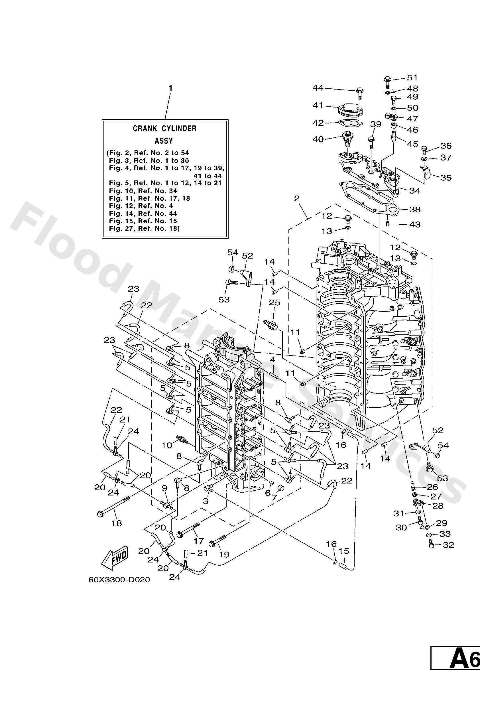 Yamaha 60X15100031S Crankcase assy