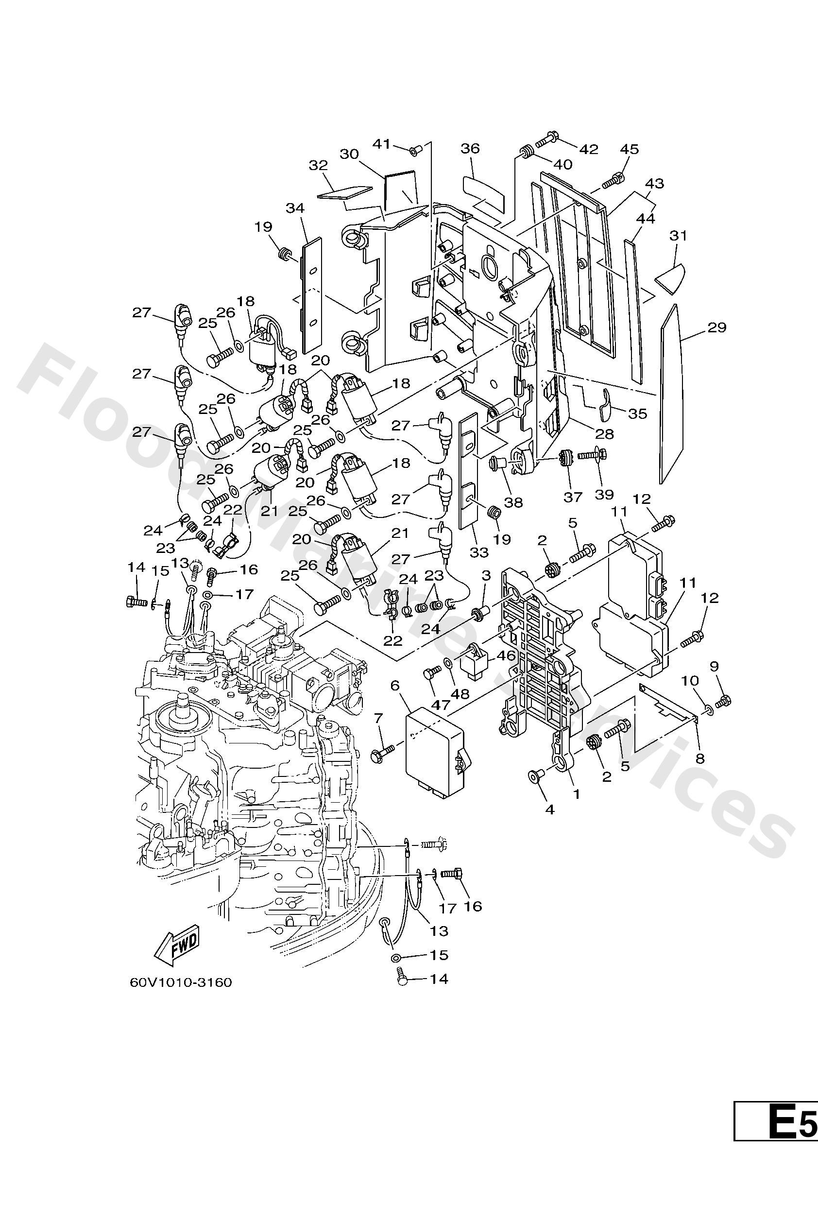 Yamaha 60X8591A0000 Engine control unit assy