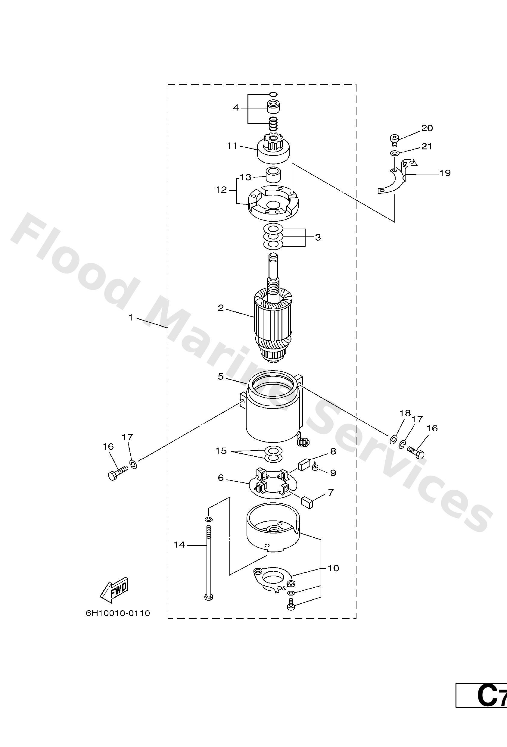 Yamaha 676818571000 Pinion stopper set