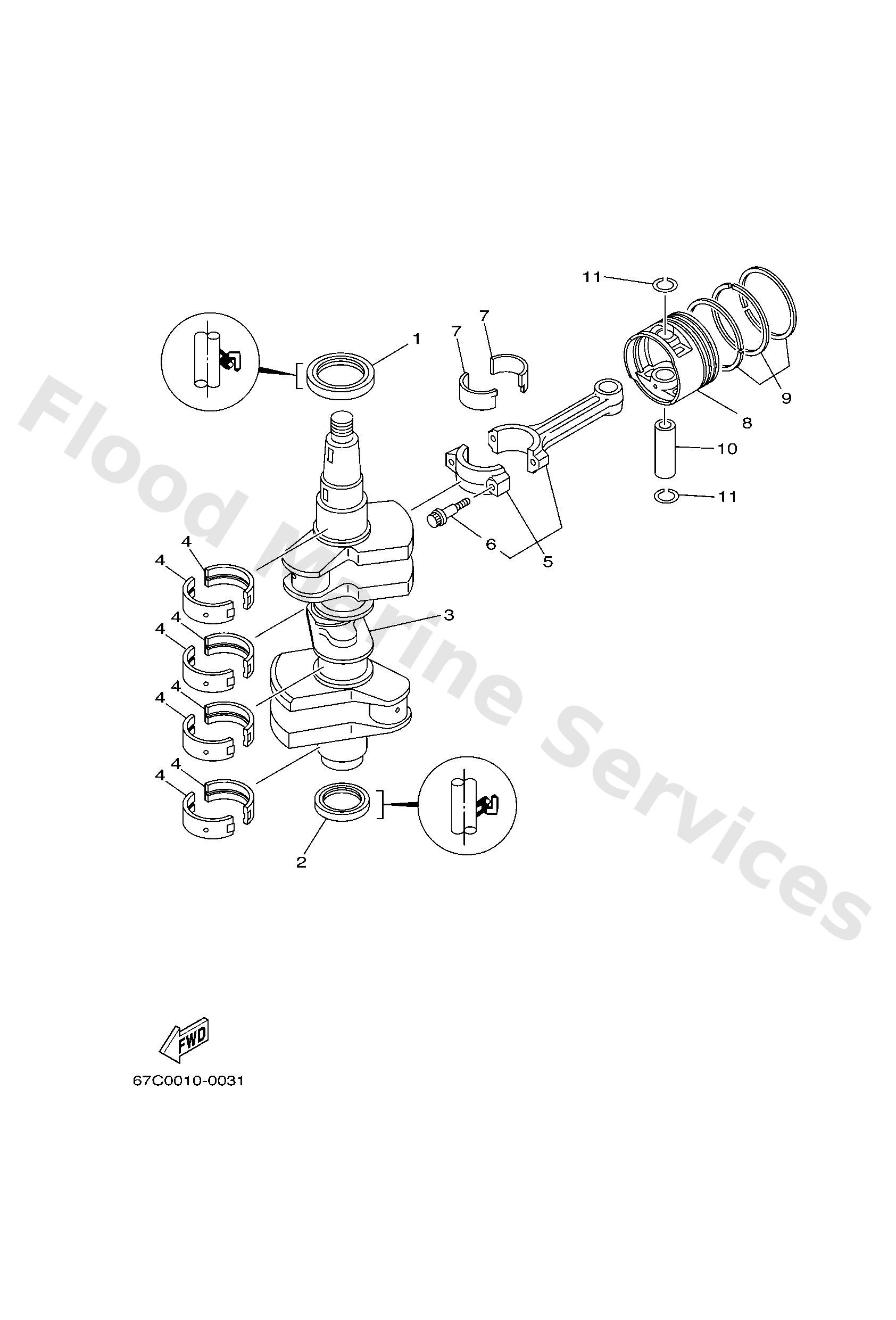Yamaha 67C114110000 Crankshaft
