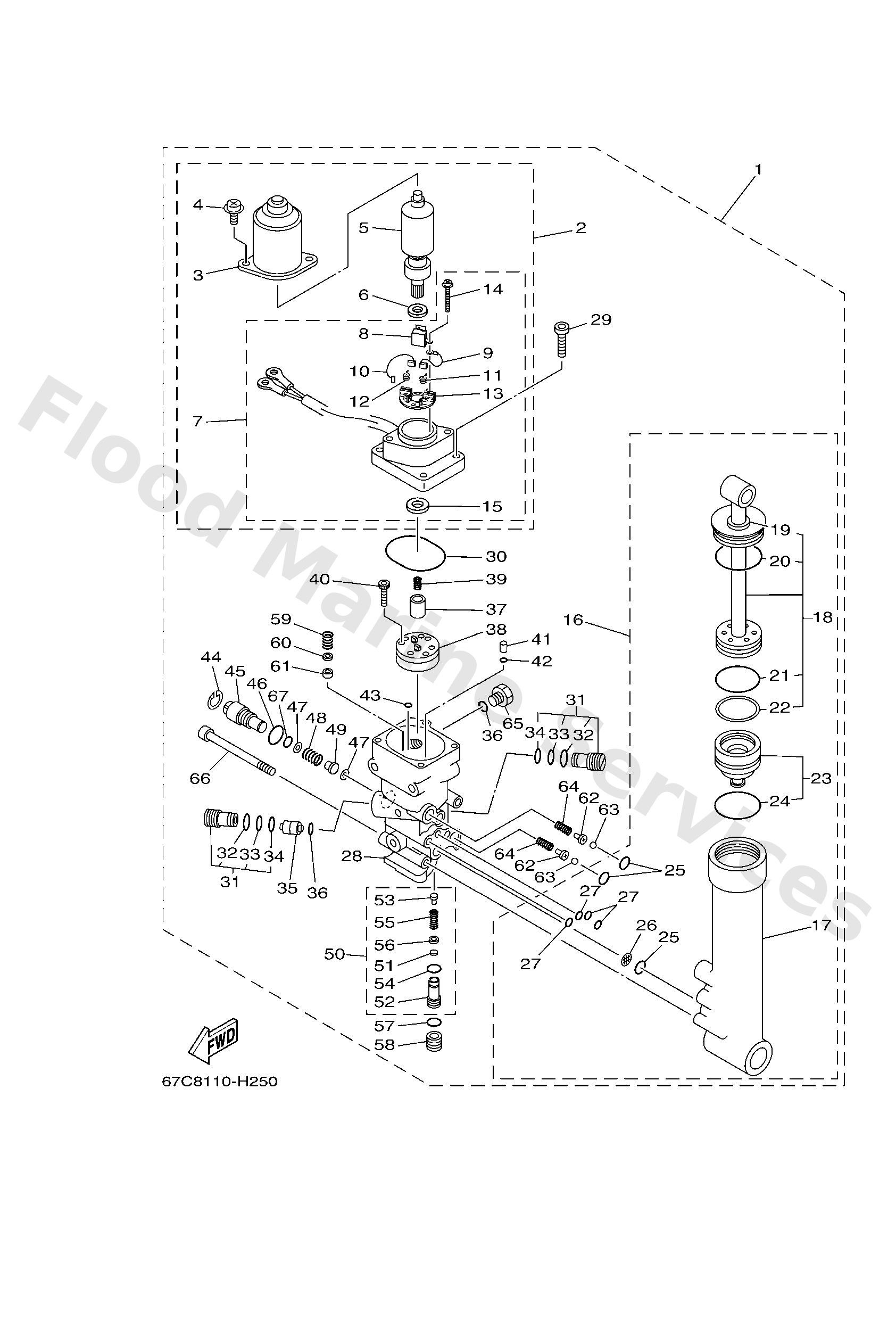 Yamaha 67C438800100 Motor assy