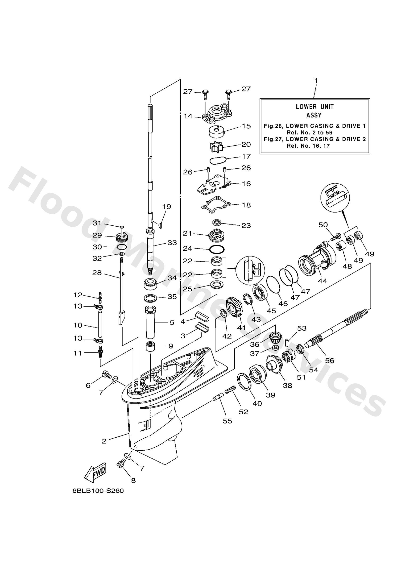 Yamaha 67C45301008D Casing, lower