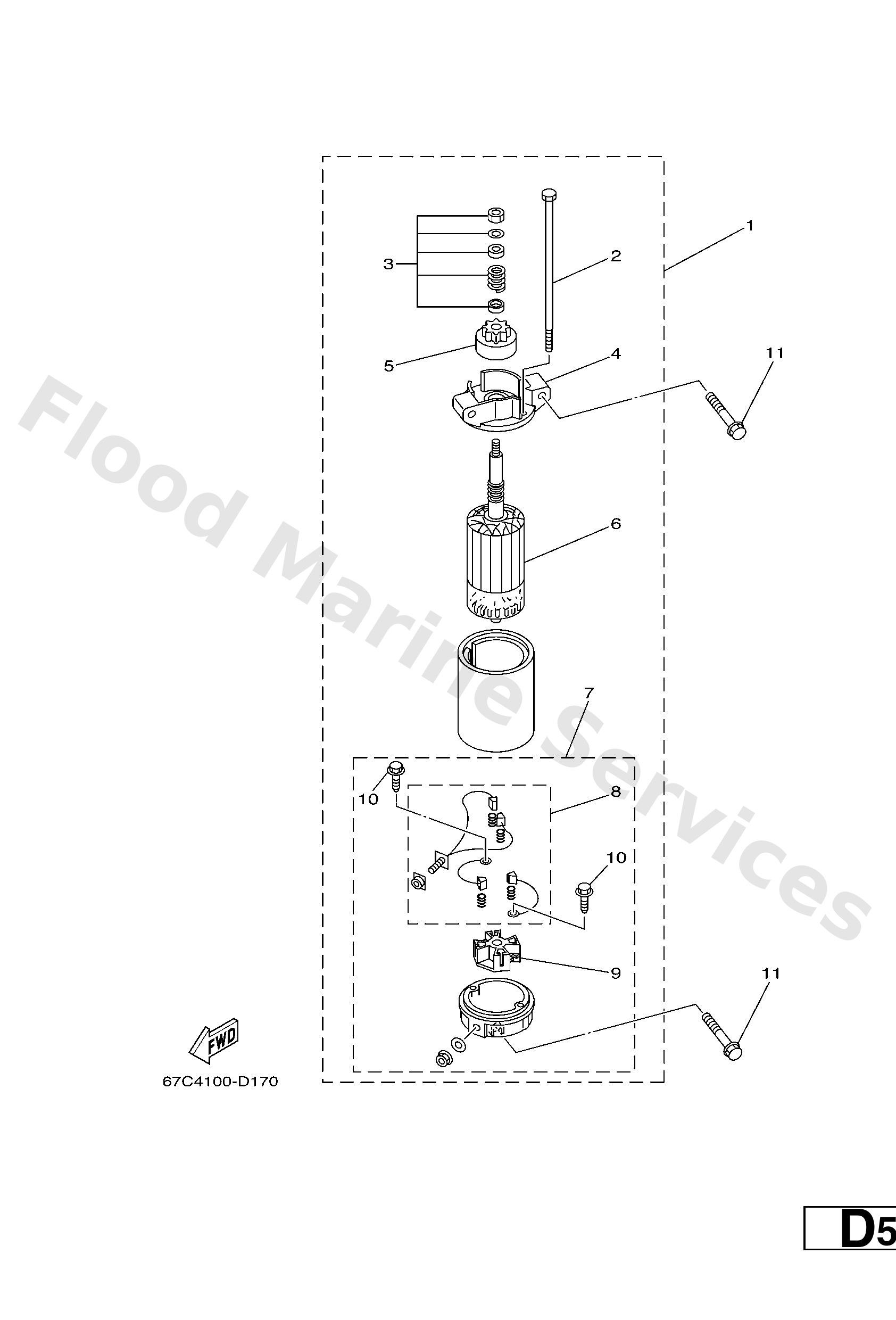 Yamaha 67C818000100 Starting motor assy