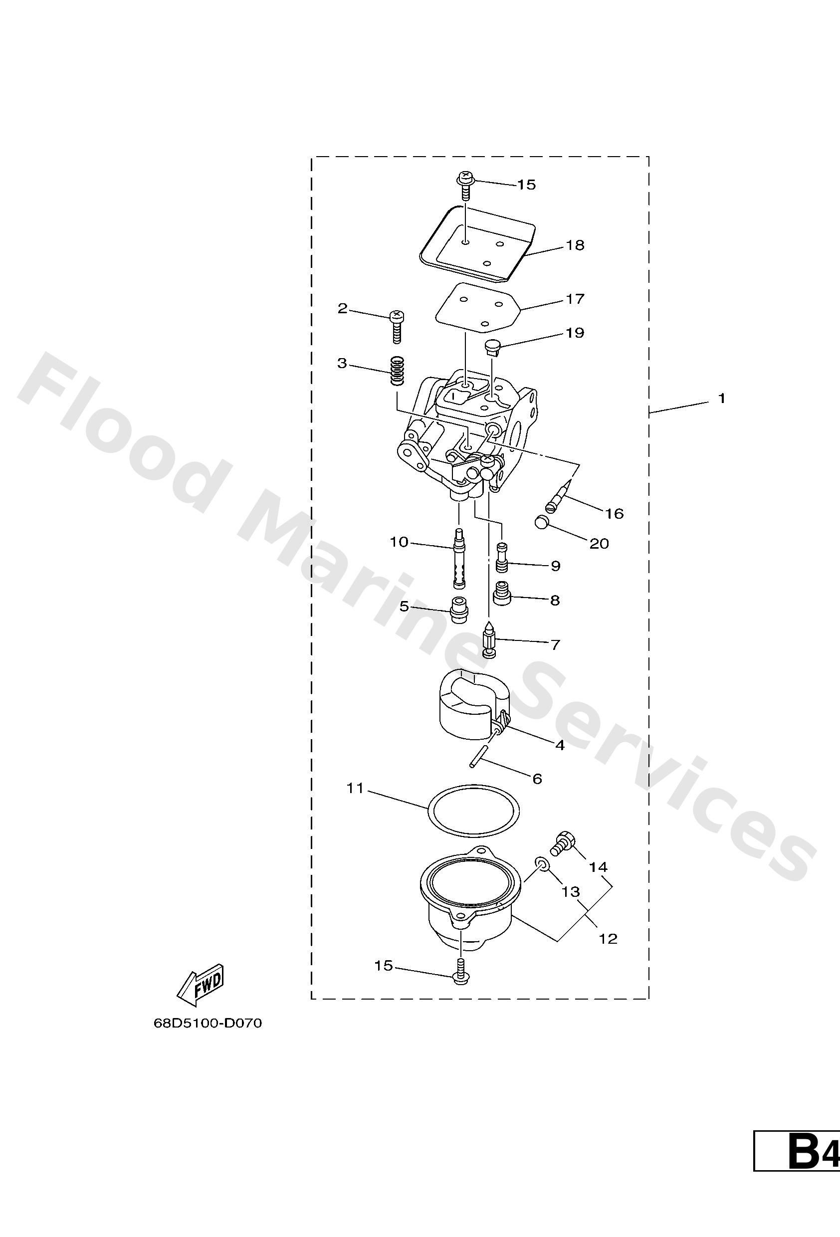 Yamaha 67D143012200 Carburetor assy 1