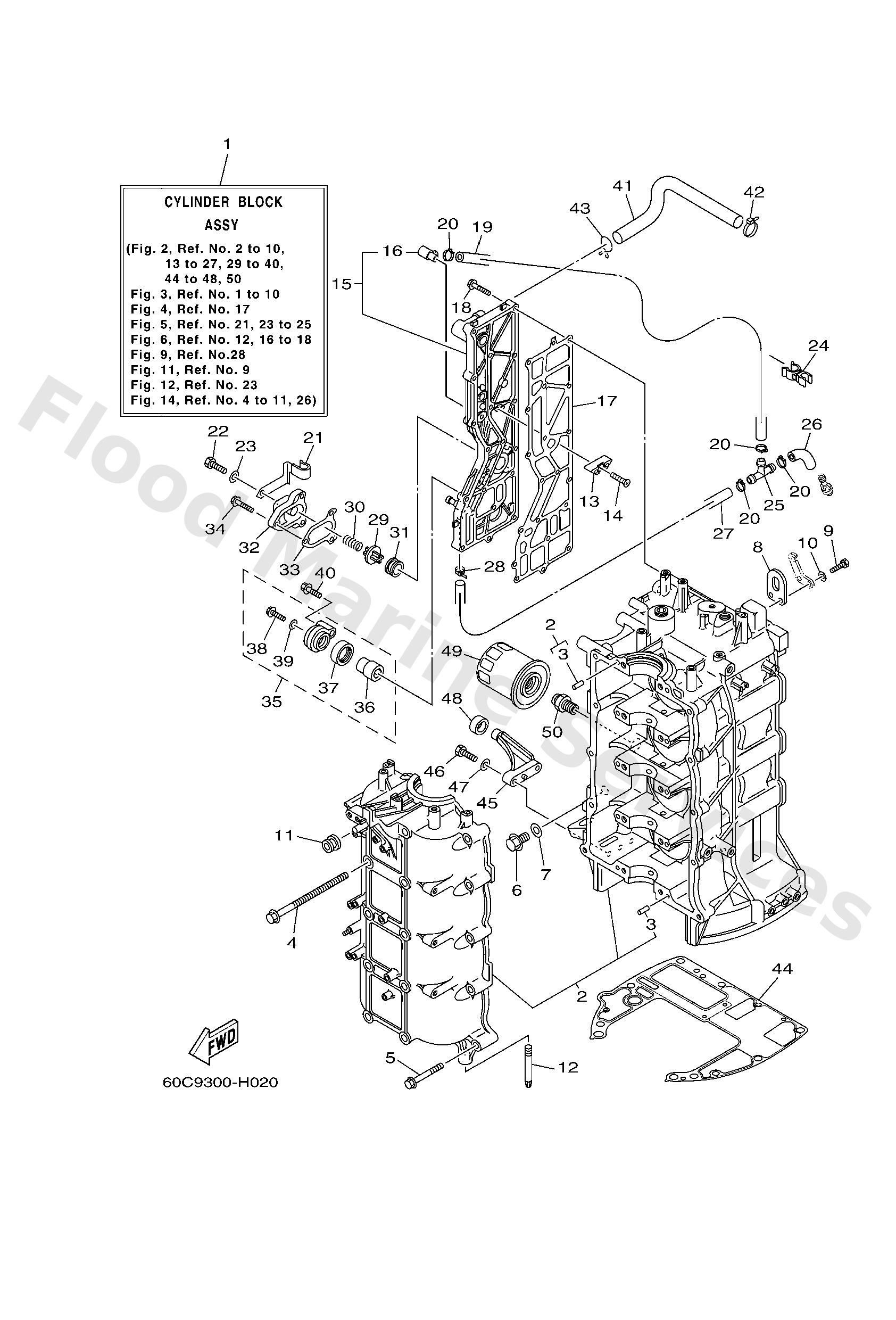 Yamaha 67F15100039S Crankcase assy