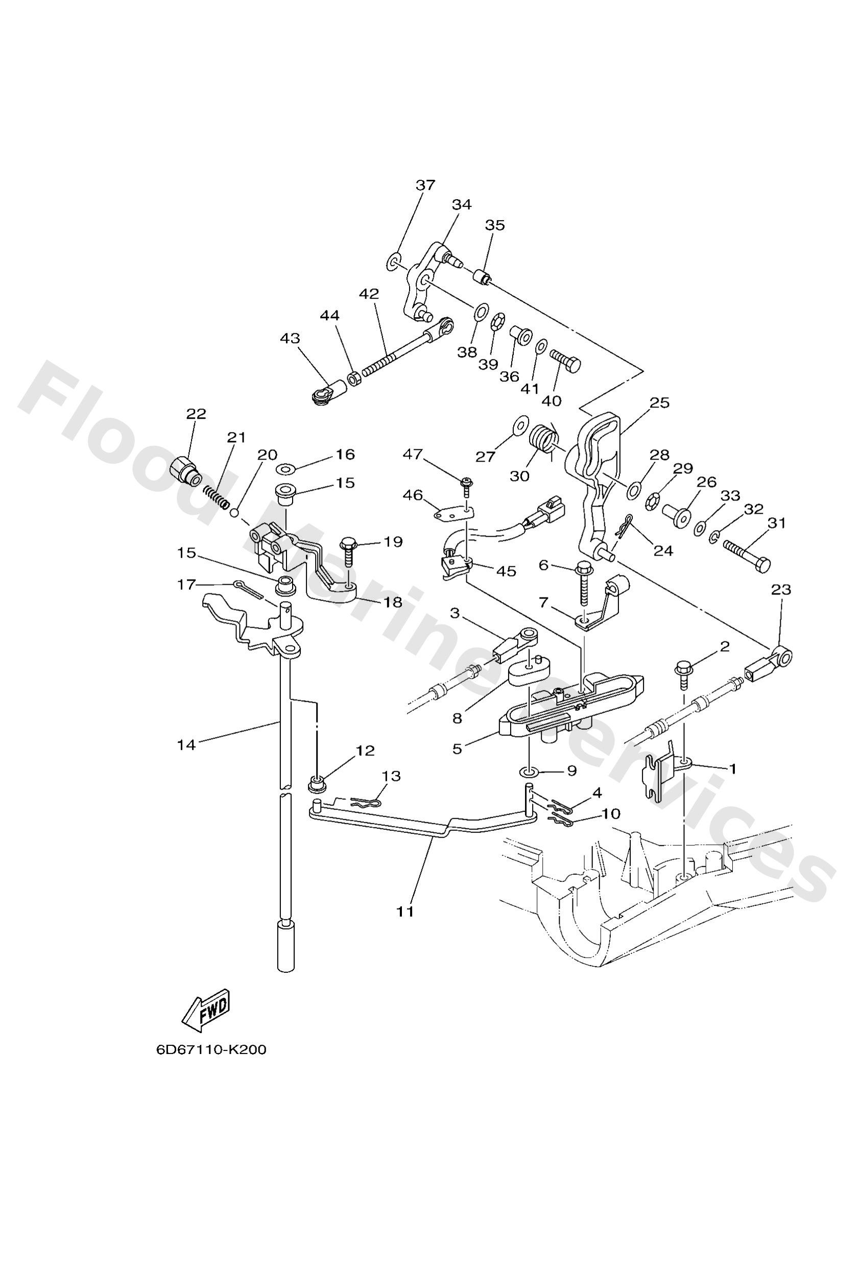 Yamaha 67F441201100 Handle gear shift assy