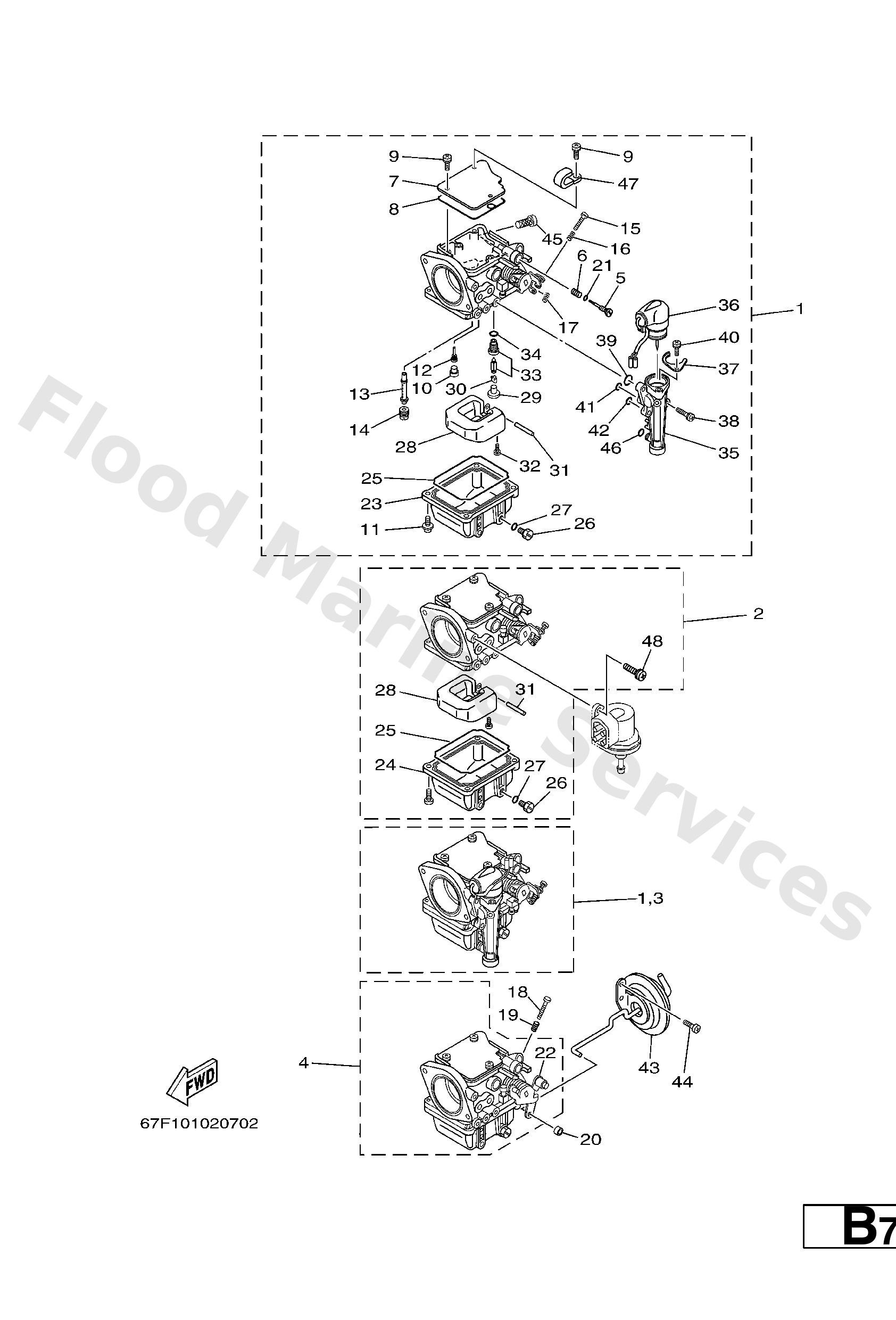 Yamaha 67G149043000 Carburetor assy 4