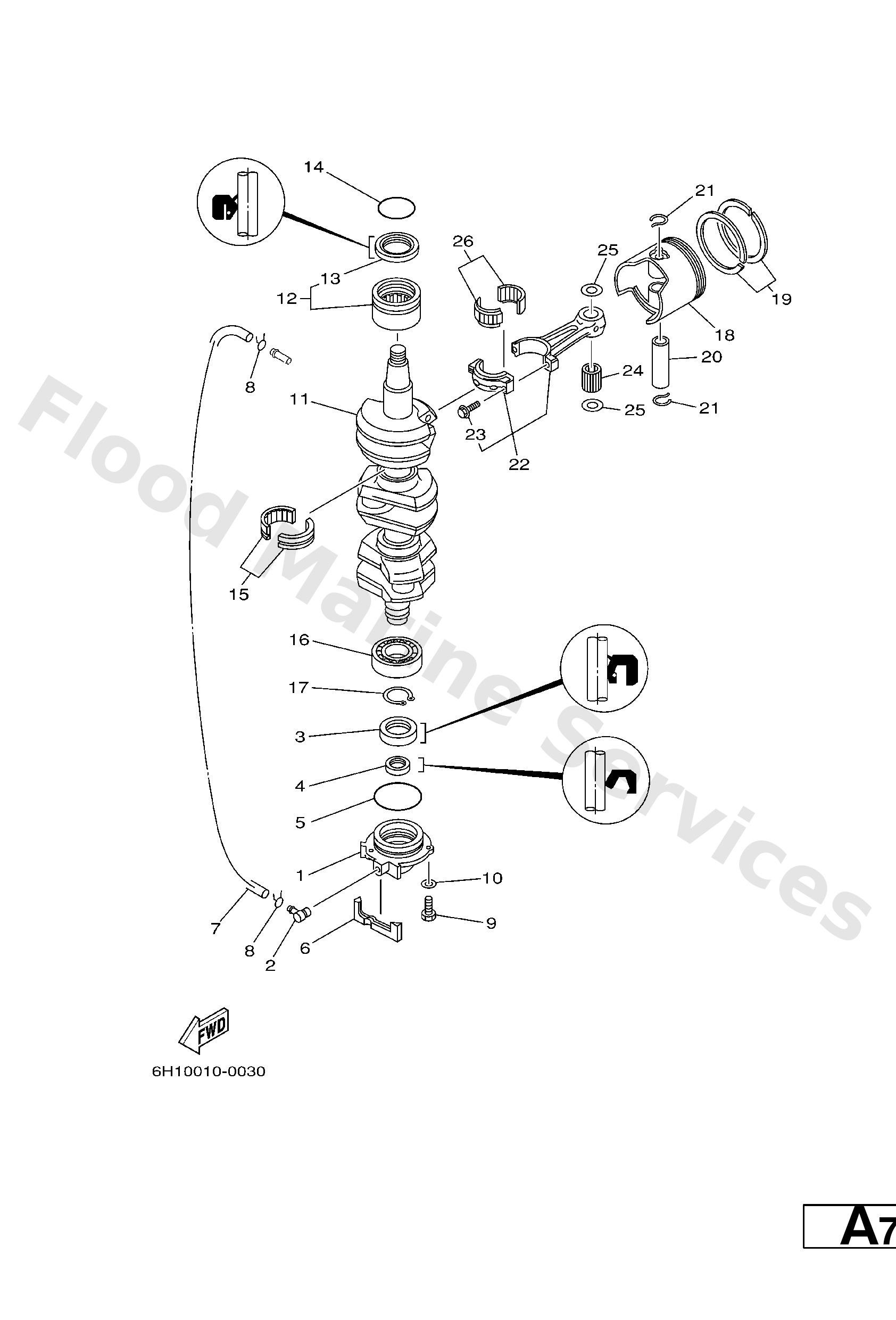 Yamaha 68811603A000 Piston ring set (std)
