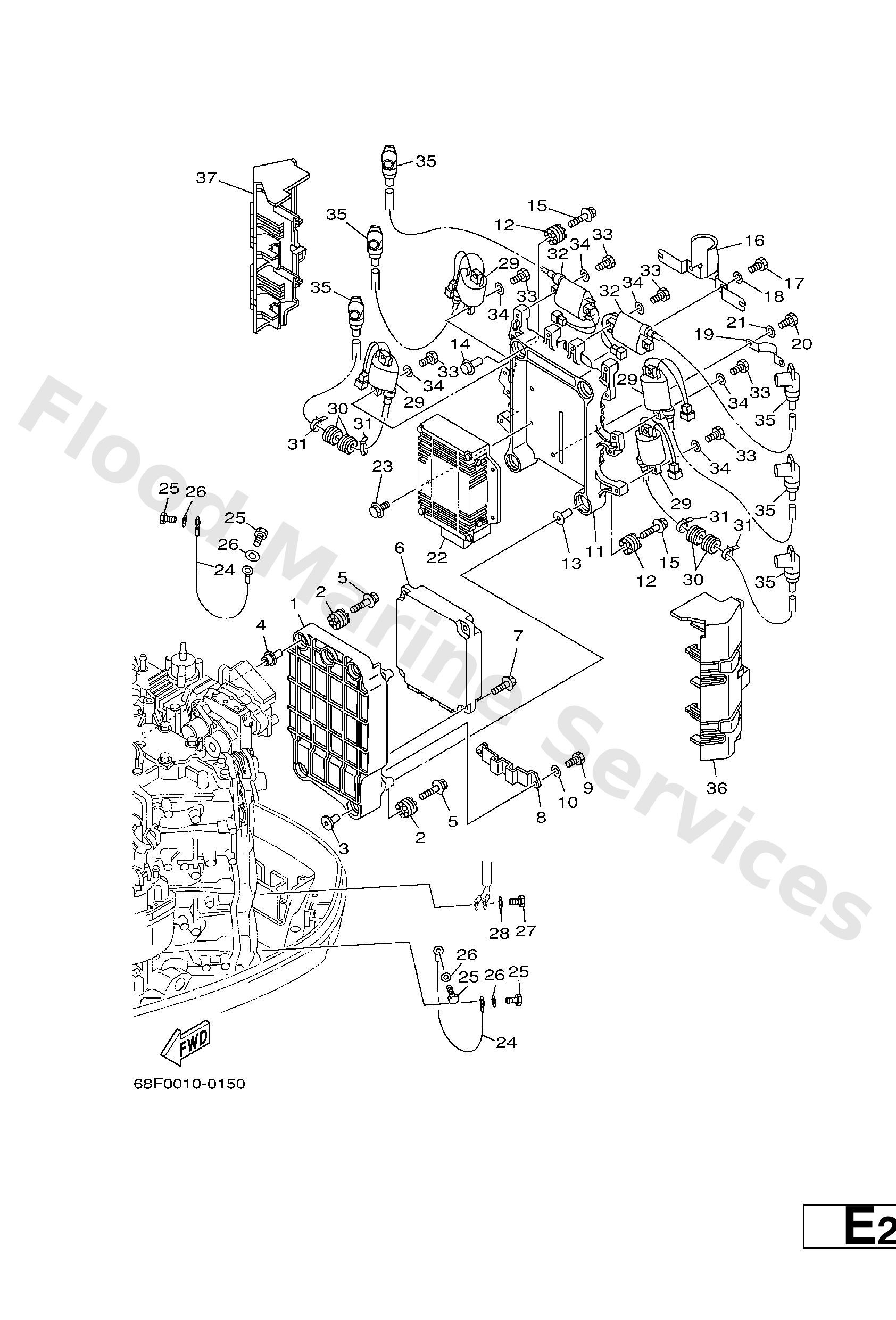 Yamaha 68H8591A1000 Engine control unit assy