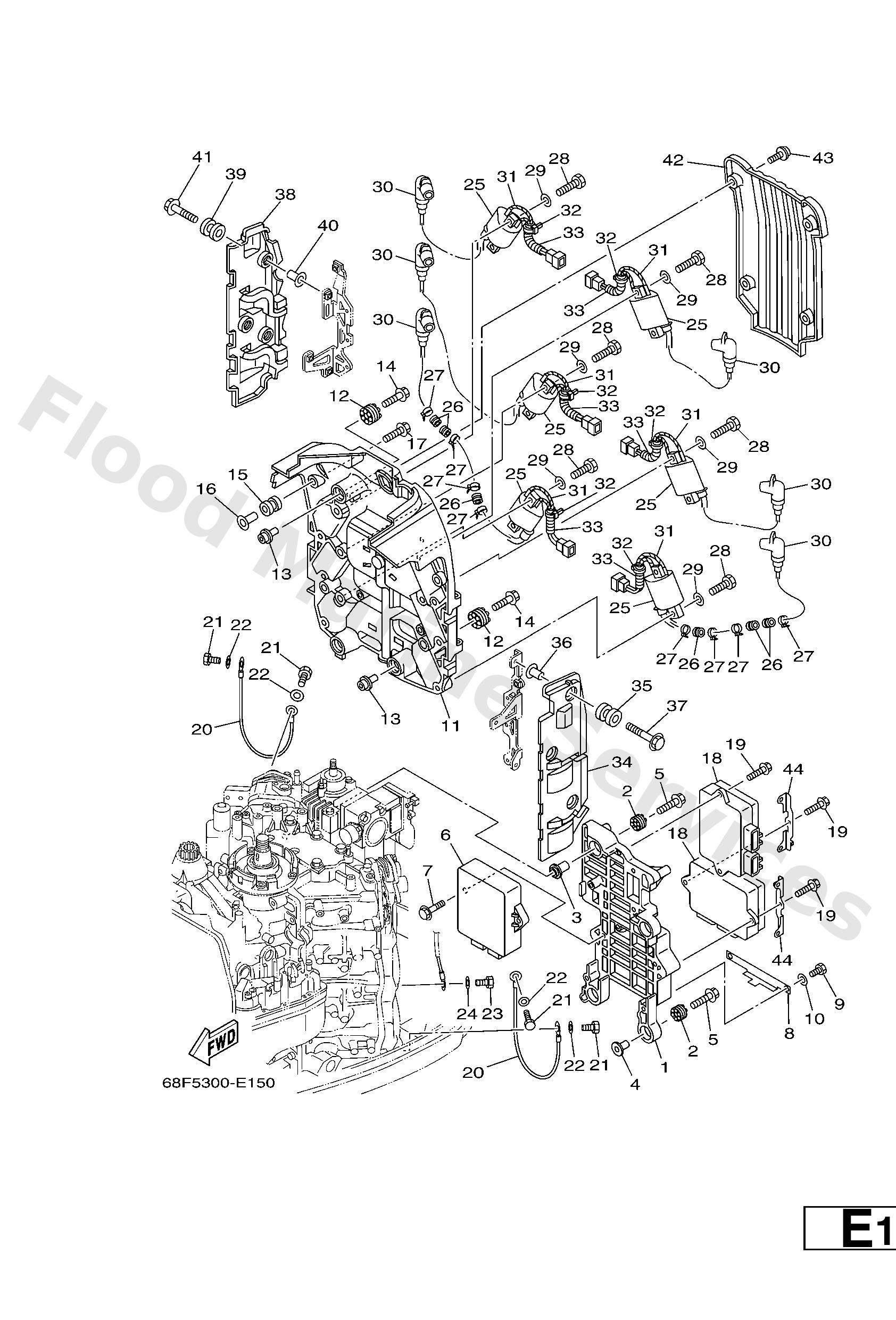 Yamaha 68L8591A3200 Engine control unit assy