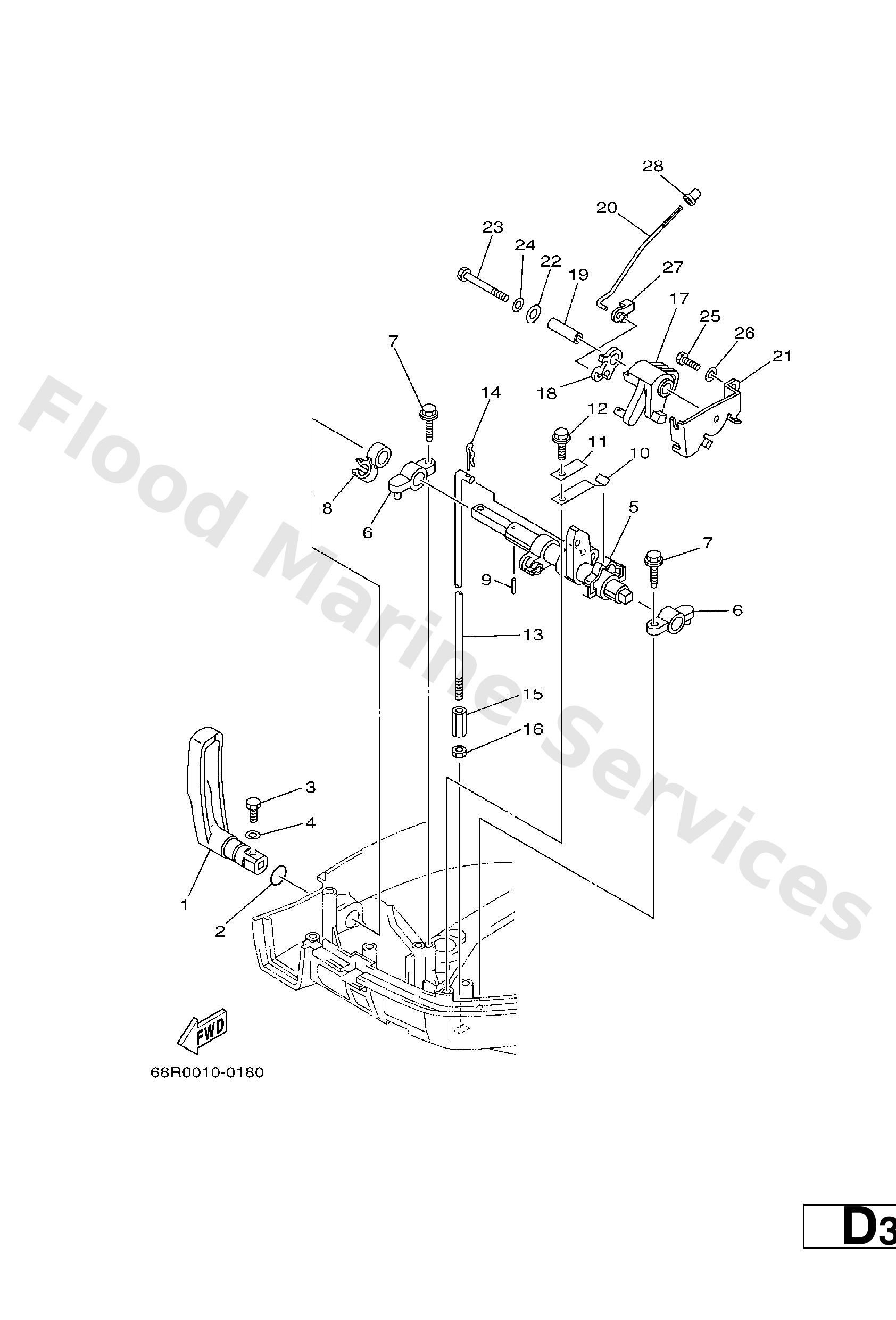Yamaha 68T441110000 Handle, gear shift