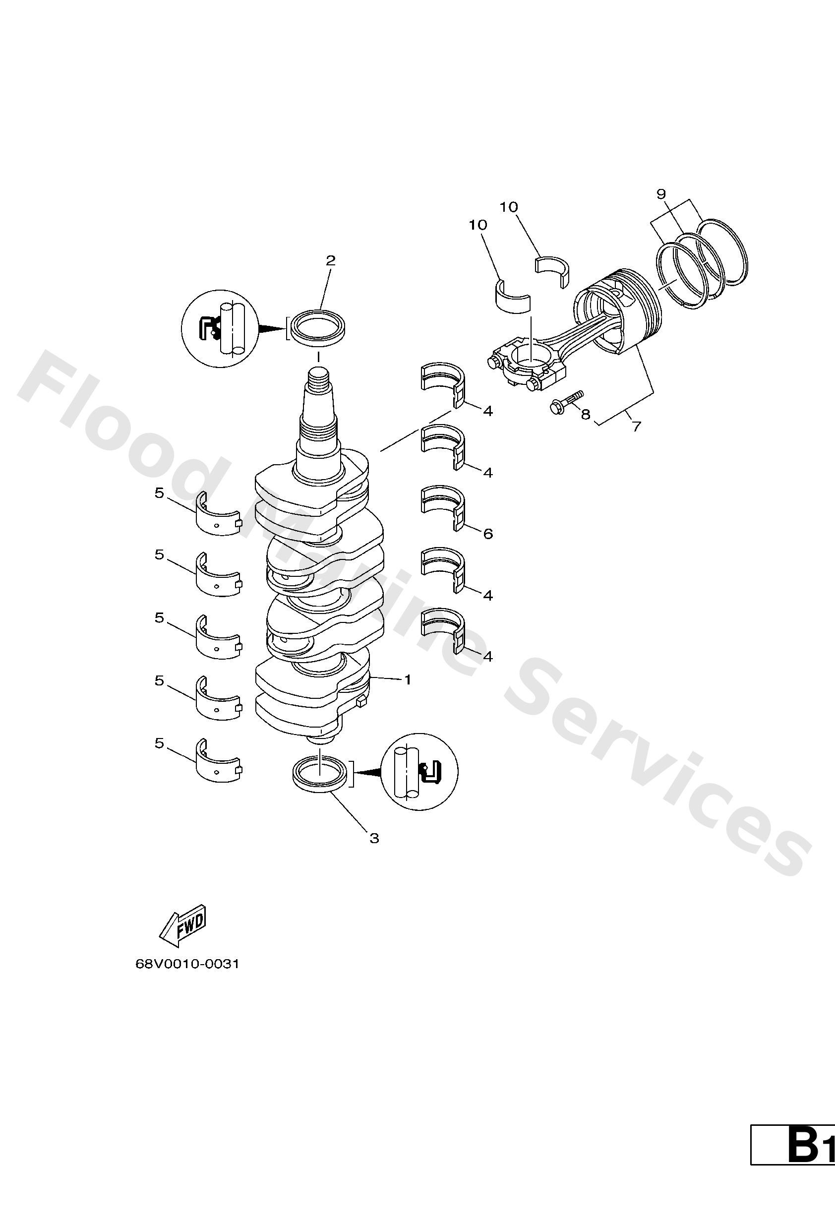 Yamaha 68V114110000 Crankshaft