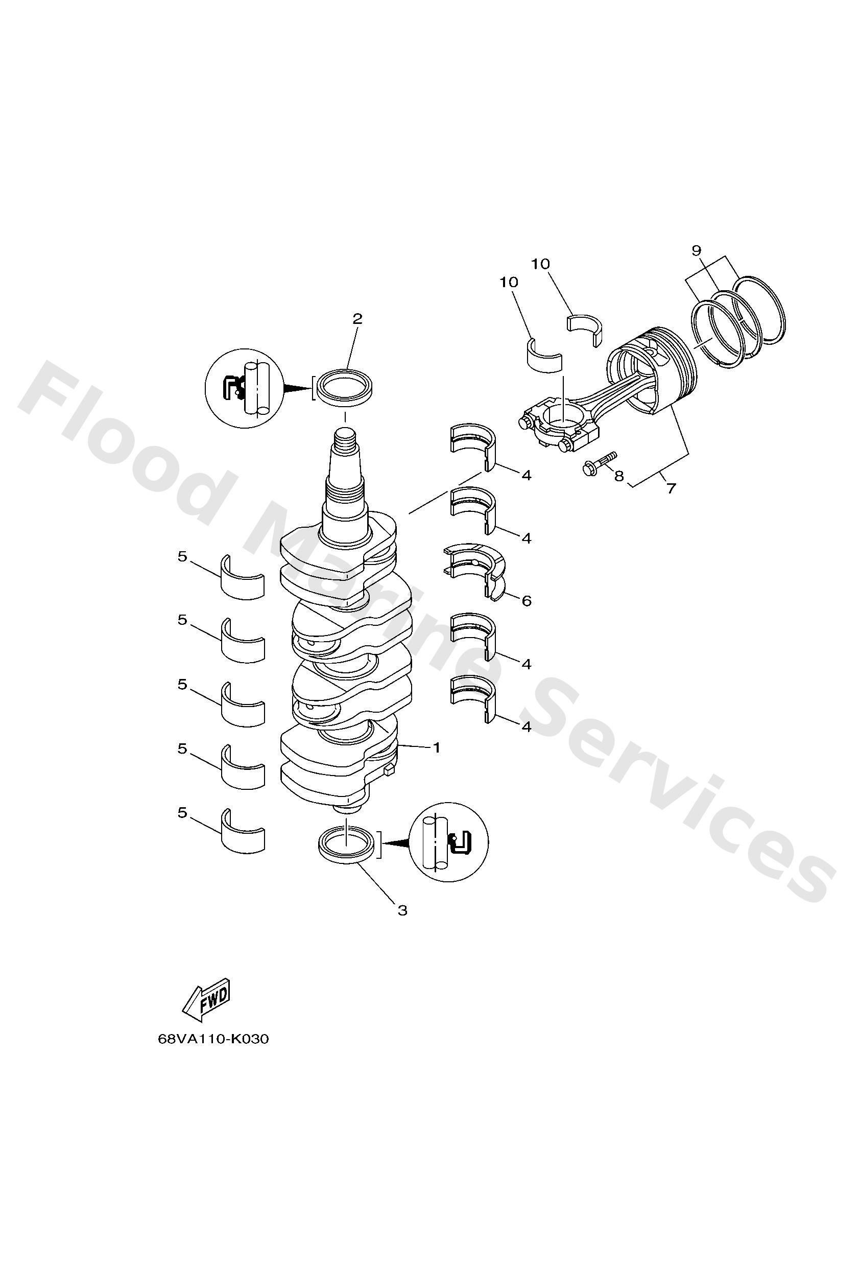 Yamaha 68V114110100 Crankshaft