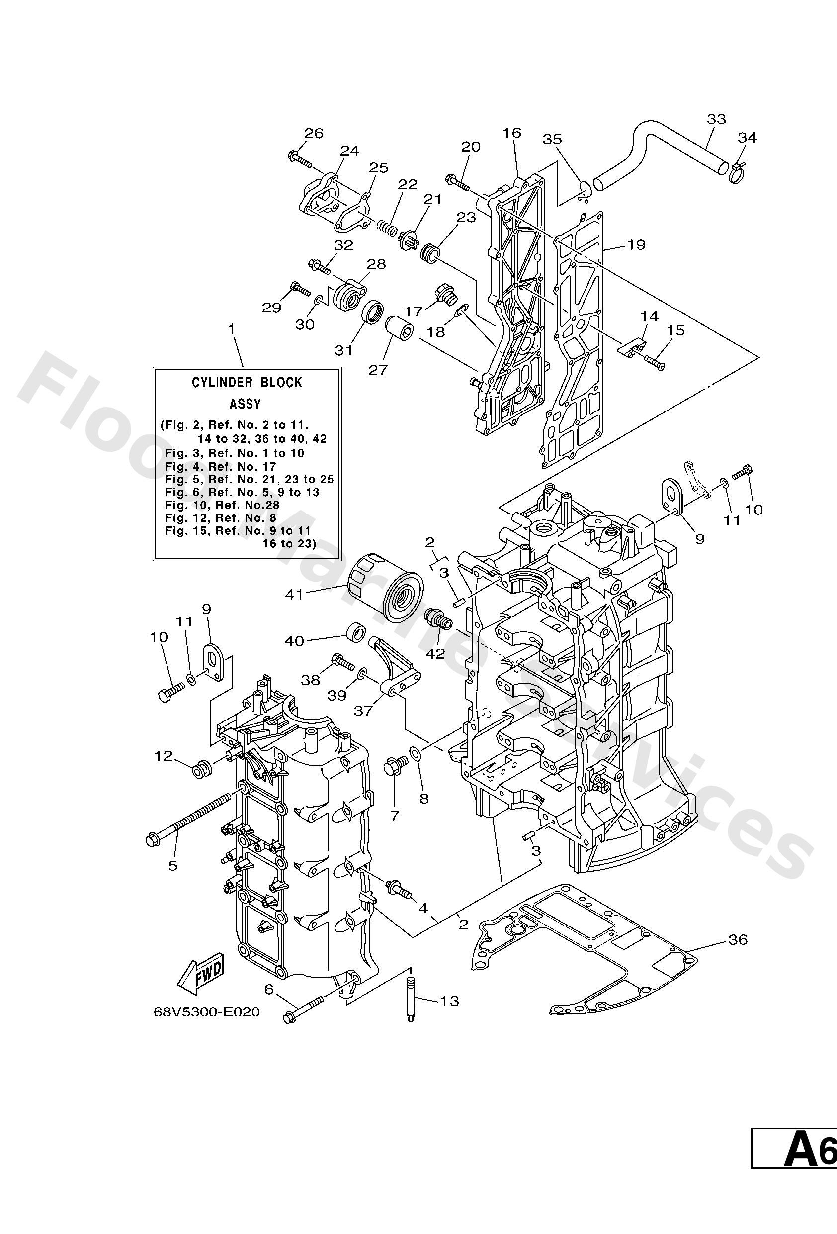 Yamaha 68V15100021S Crankcase assy