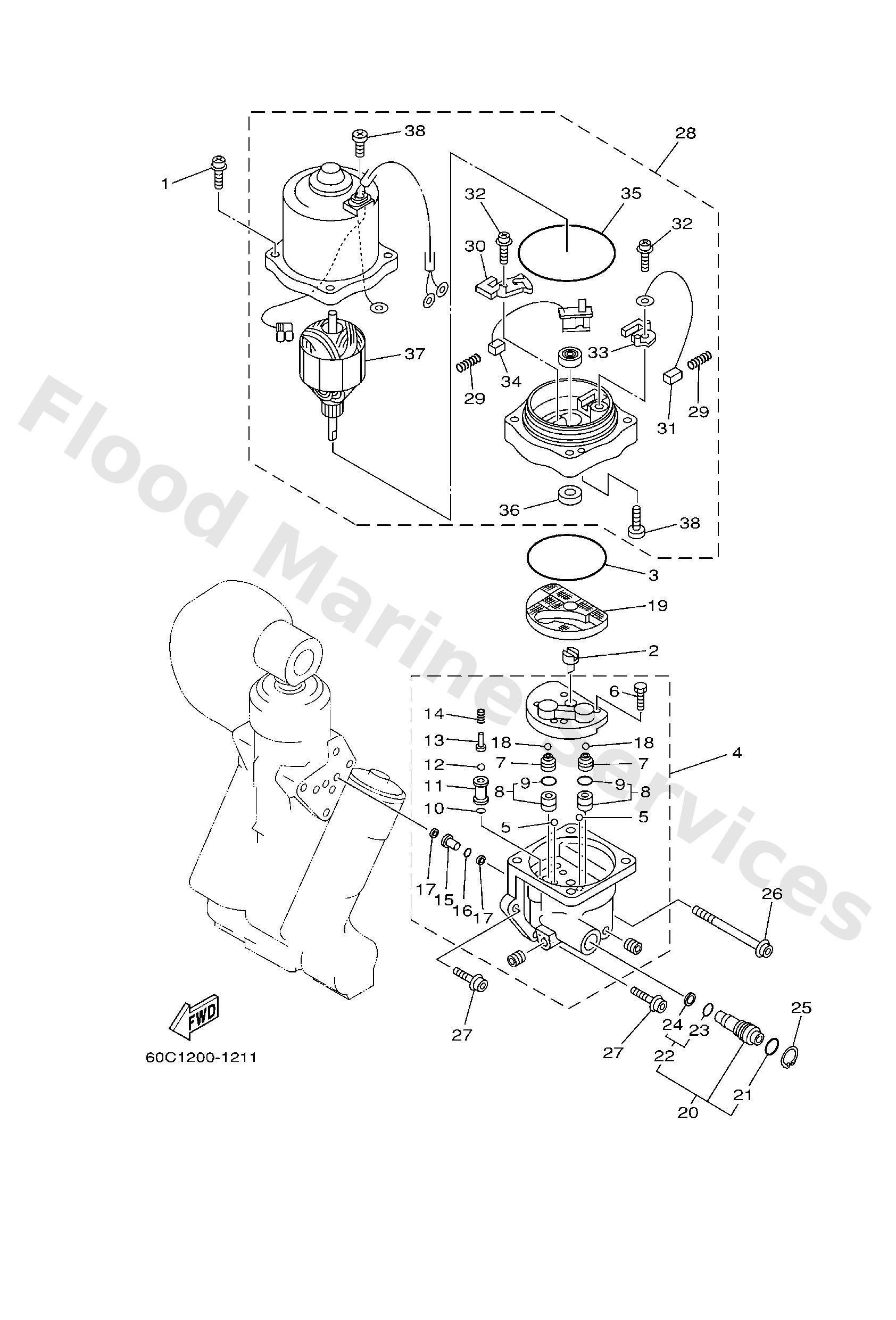 Yamaha 68V438800300 Motor assy
