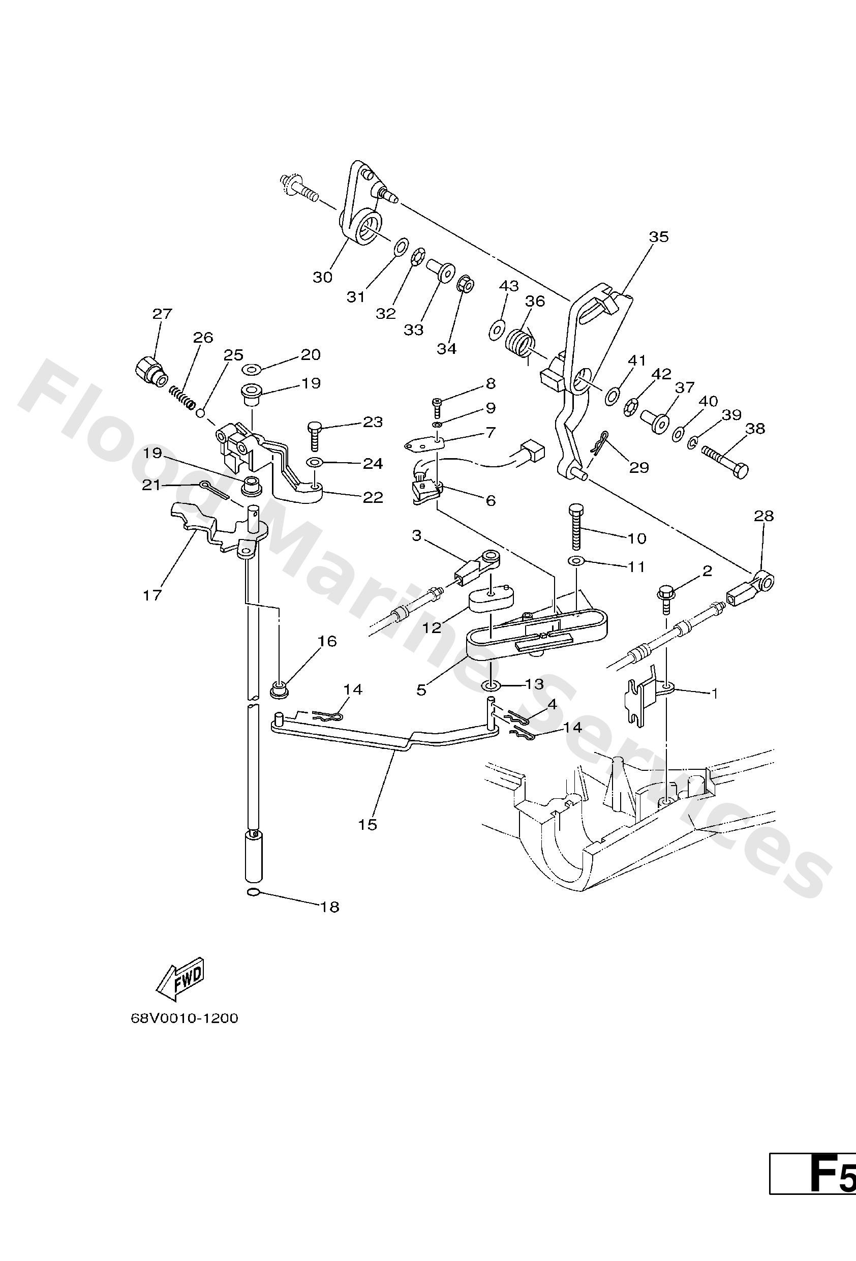 Yamaha 68V441201000 Handle gear shift assy