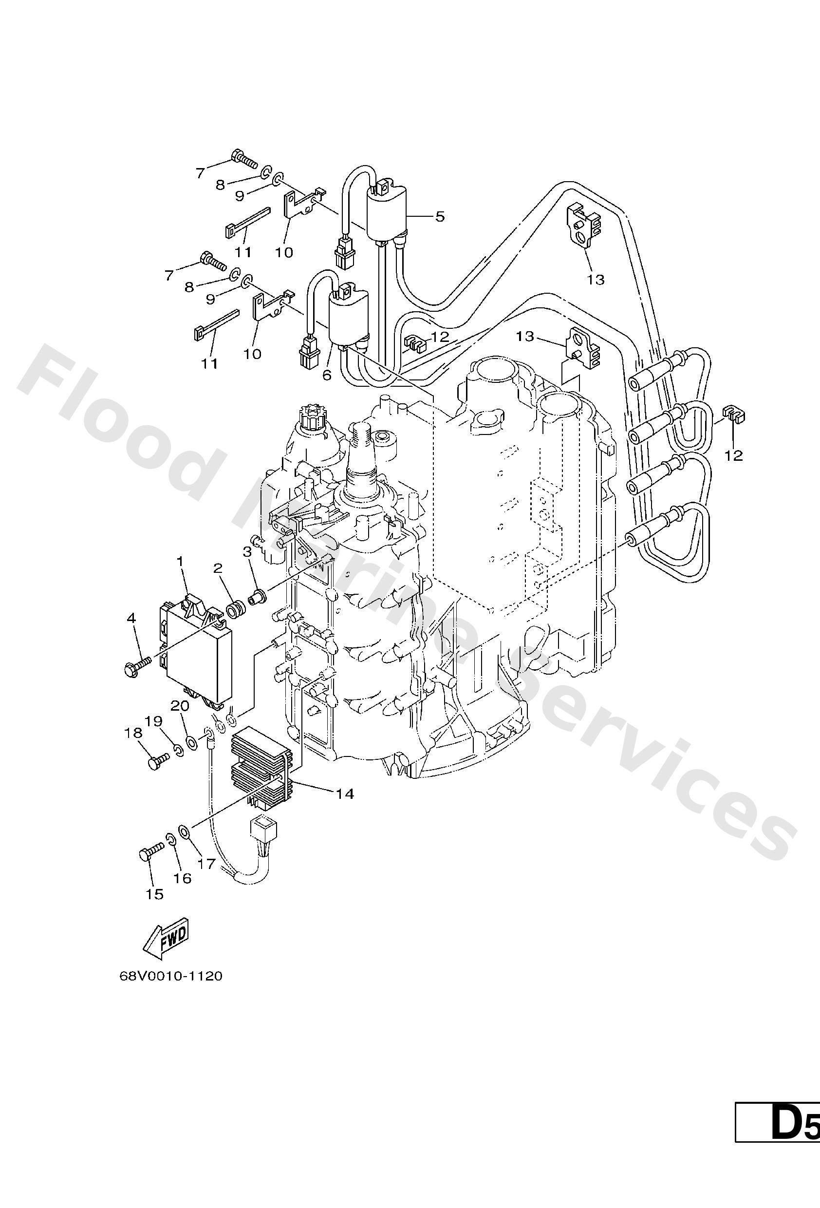 Yamaha 68V8591A1100 Engine control unit assy