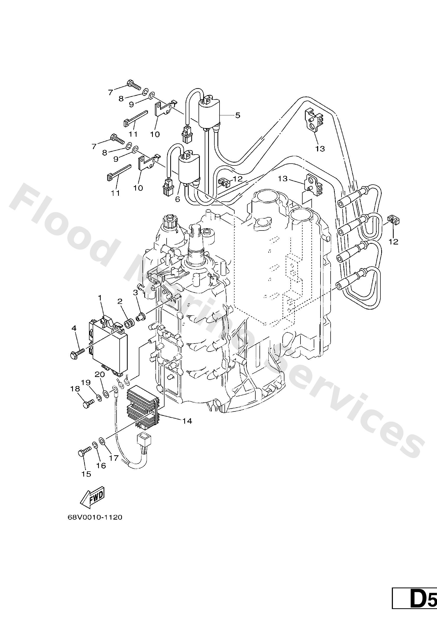 Yamaha 68V8591A1300 Engine control unit assy