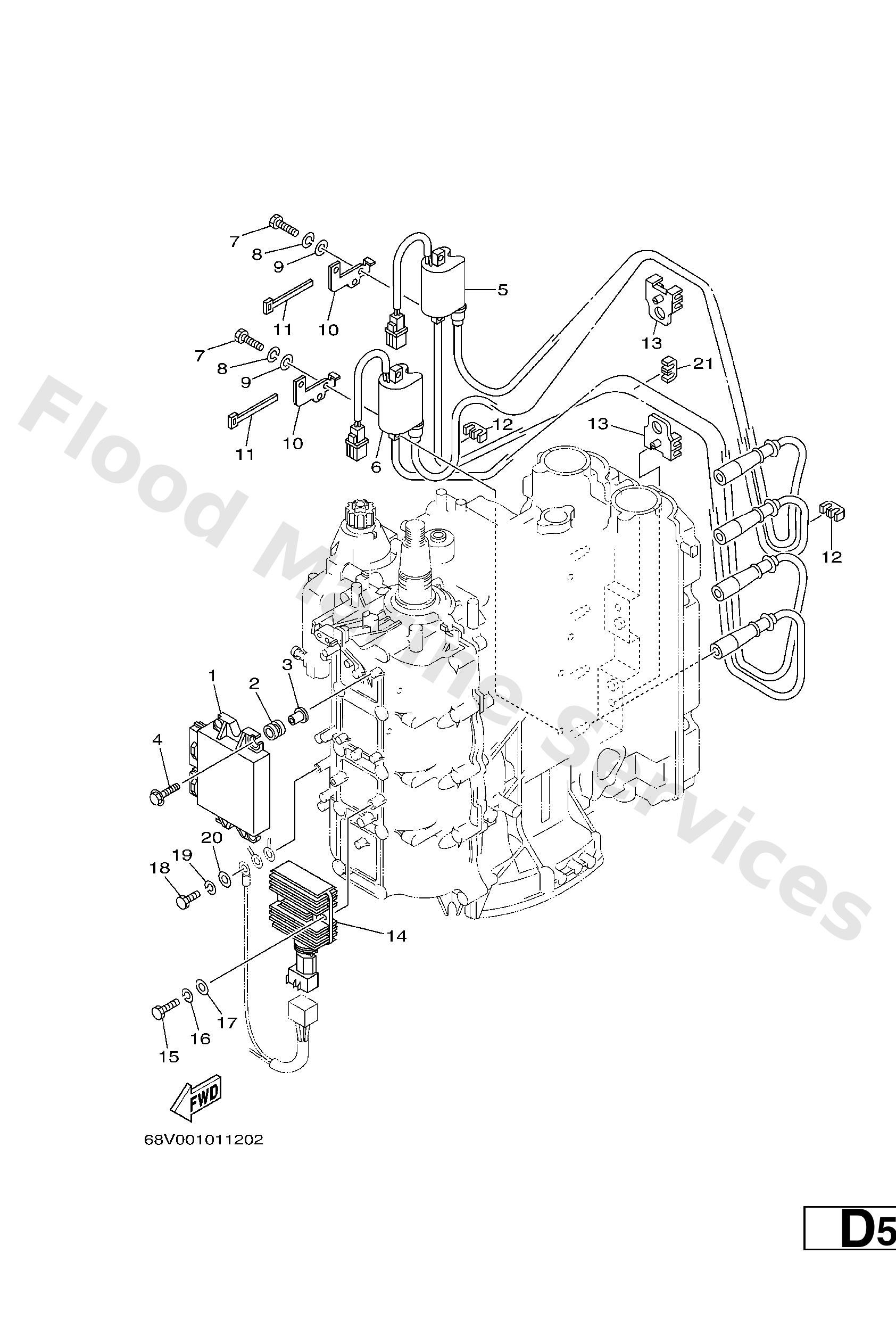 Yamaha 68V8591A5000 Engine control unit assy