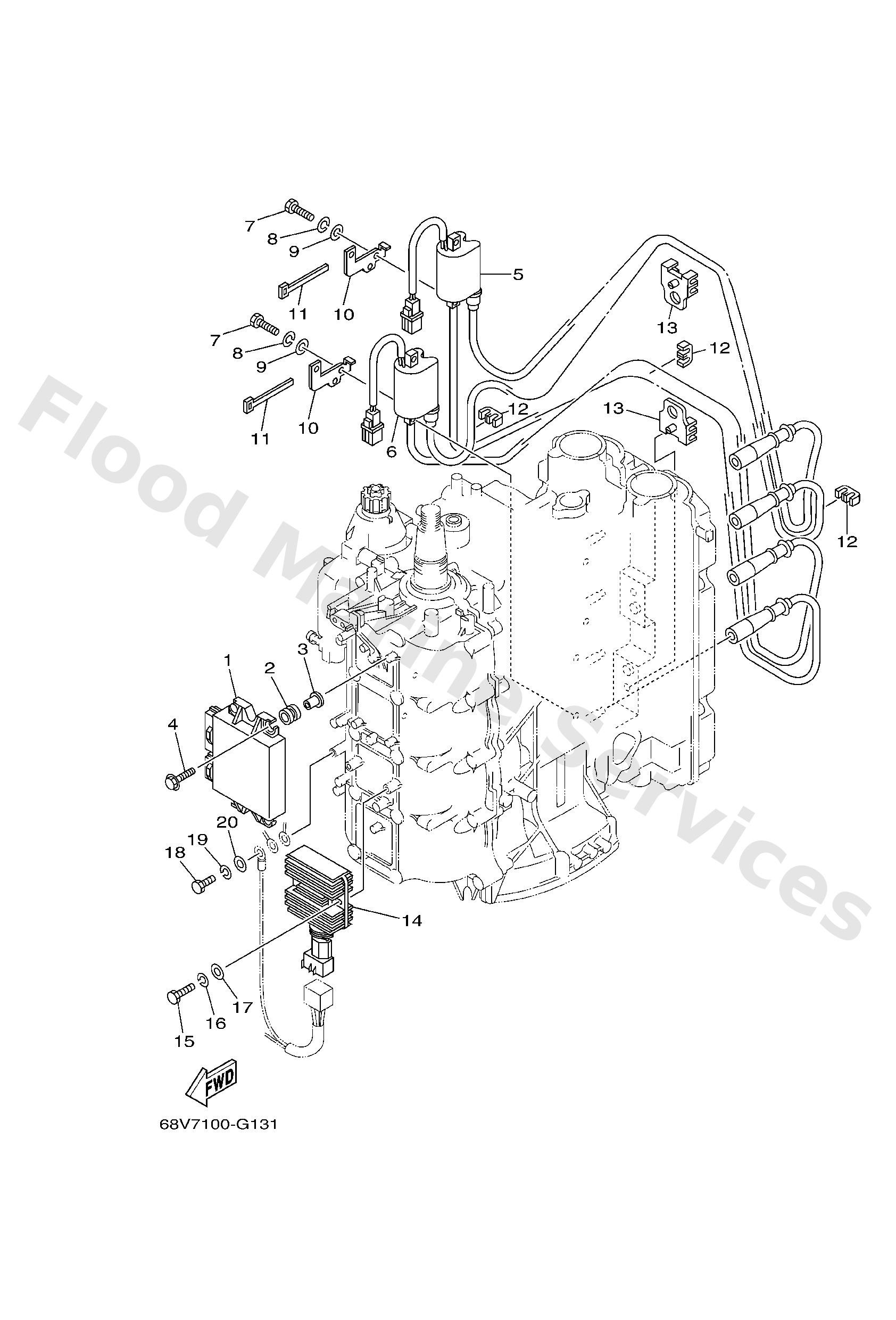 Yamaha 68V8591A5100 Engine control unit assy
