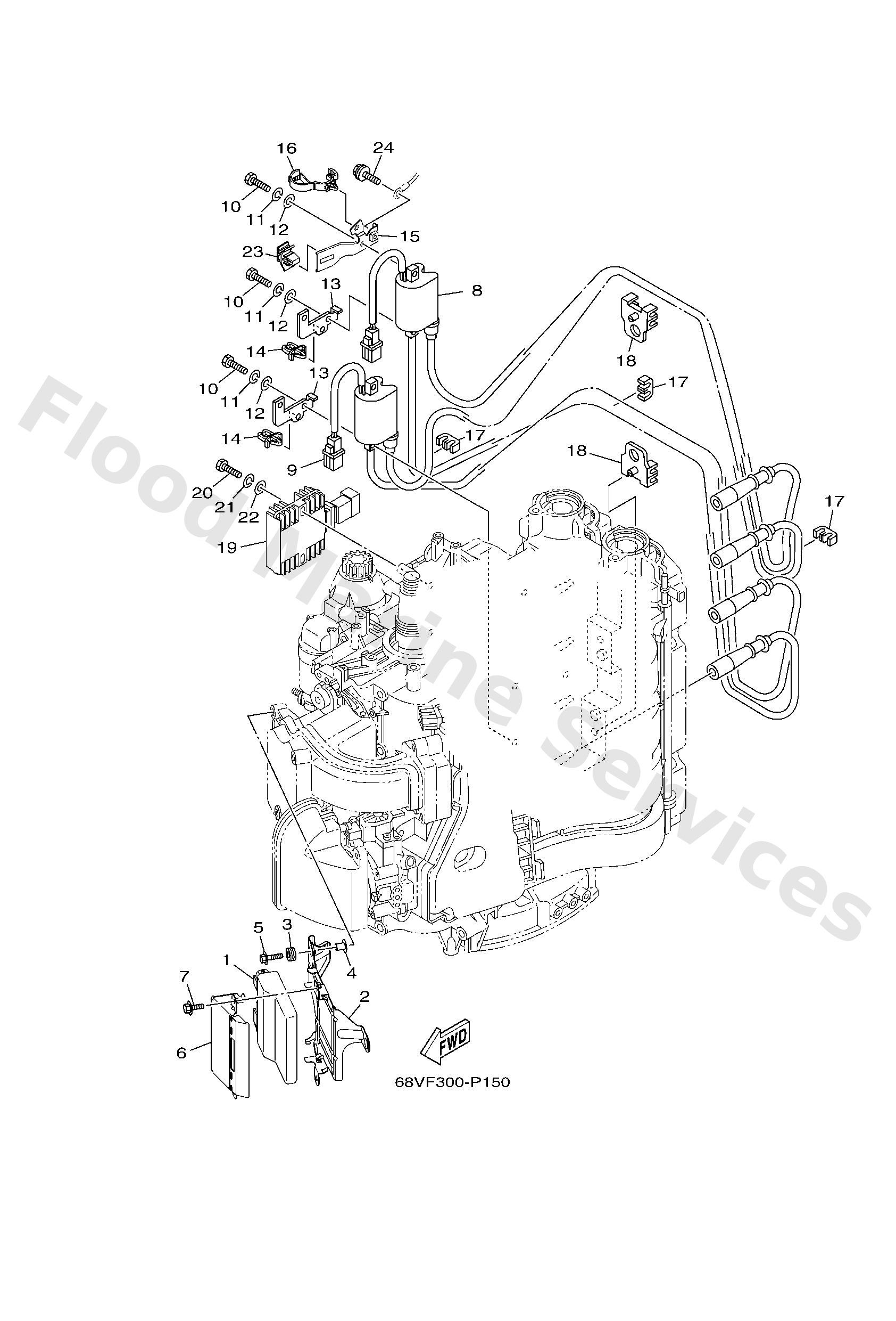 Yamaha 68V8591A8200 Engine control unit assy