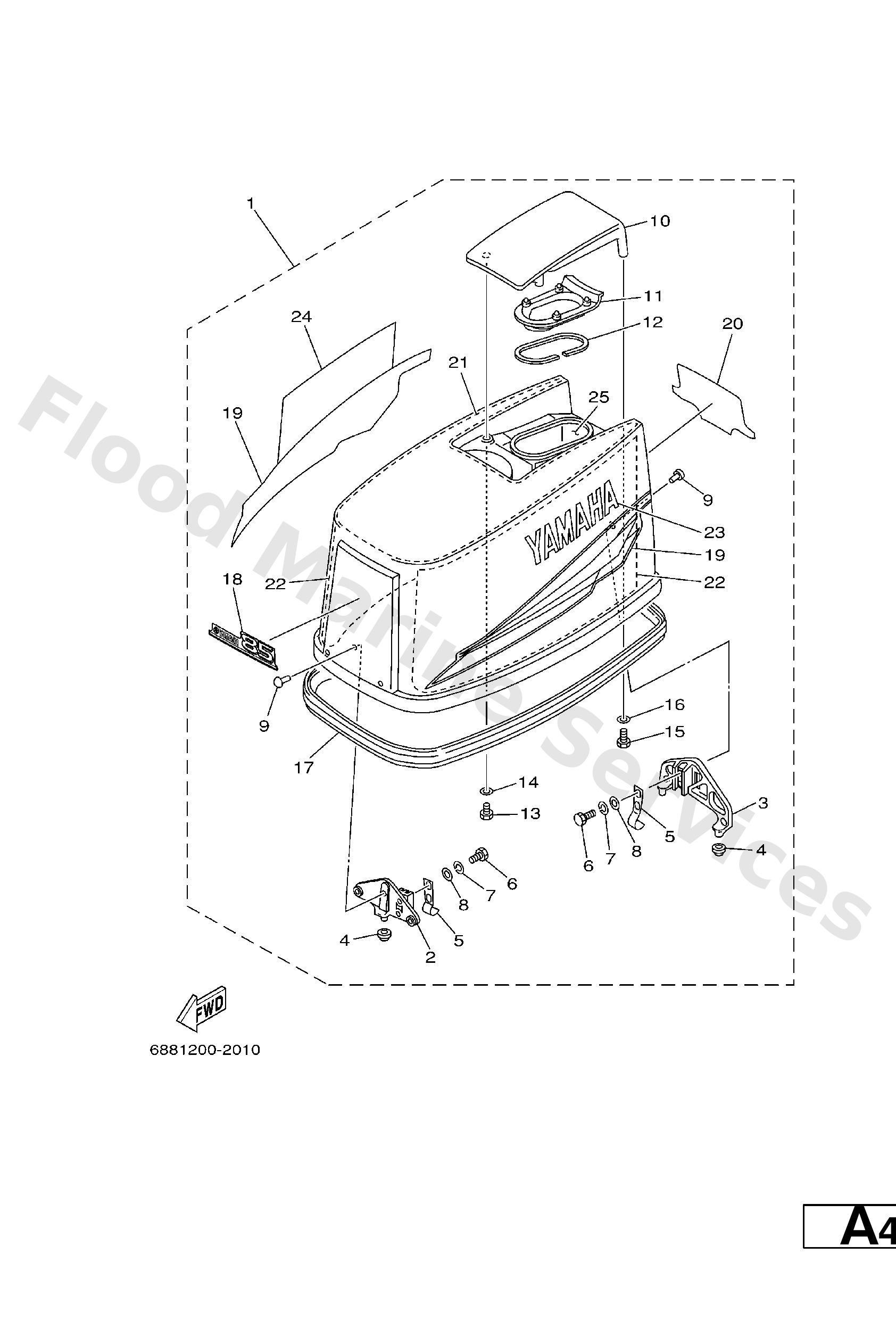 Yamaha 69242610404D Top cowling assy