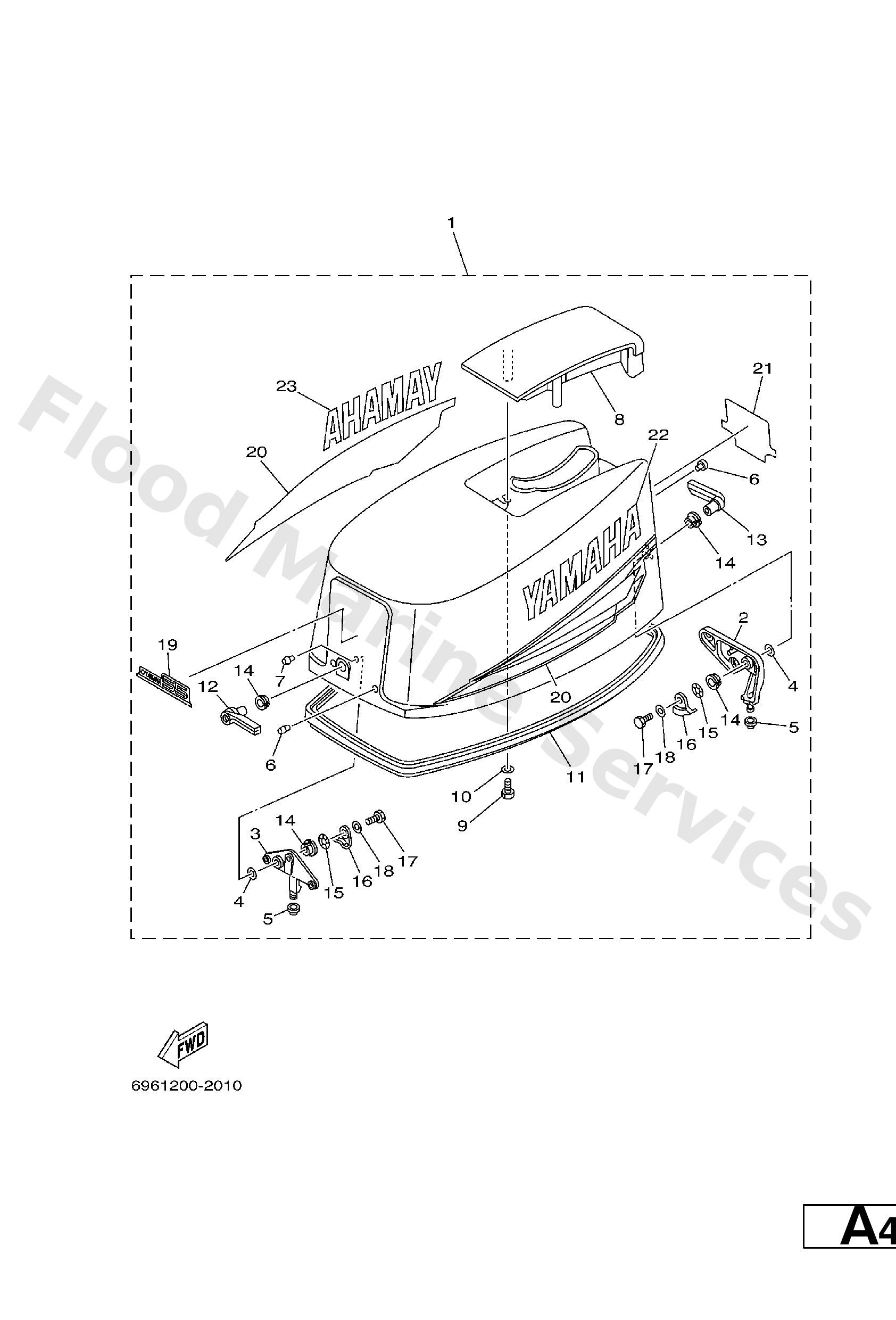 Yamaha 69742610404D Top cowling assy
