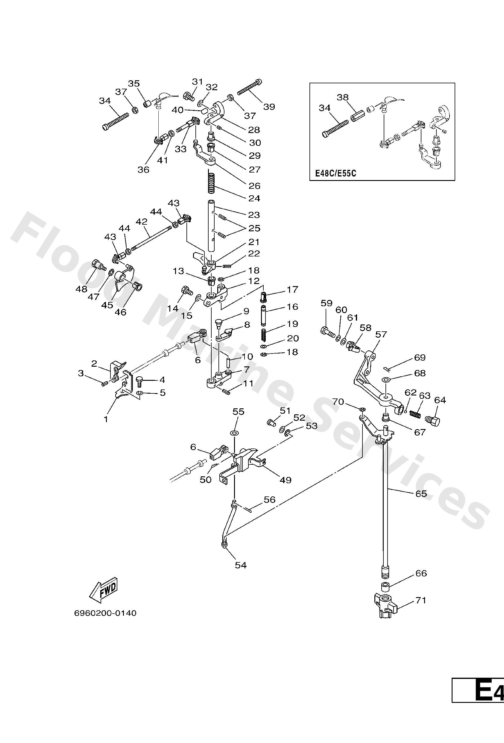 Yamaha 697441201200 Handle gear shift assy
