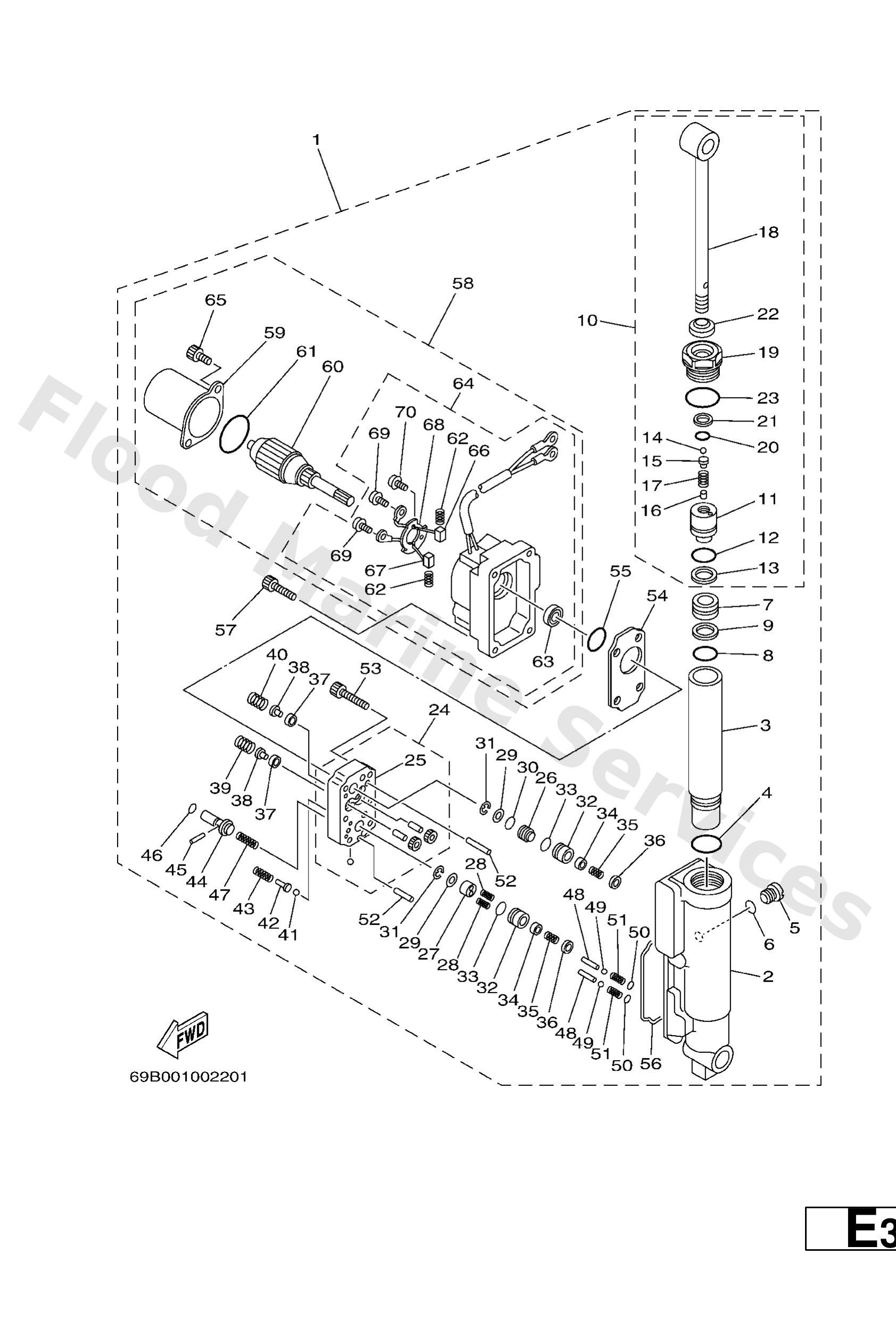 Yamaha 69A4380C0000 Gear housing assy