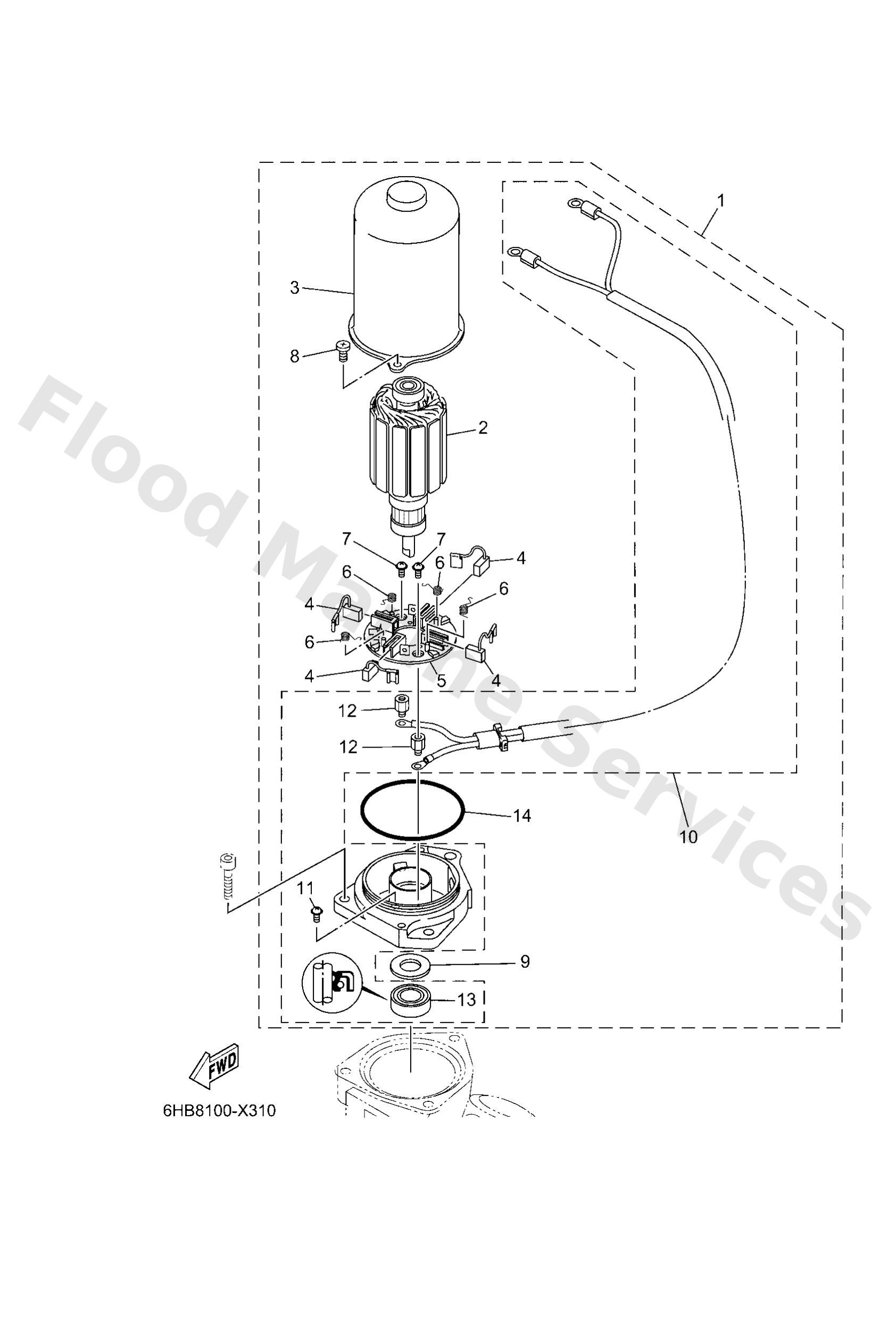 Yamaha 69J438802000 Motor assy