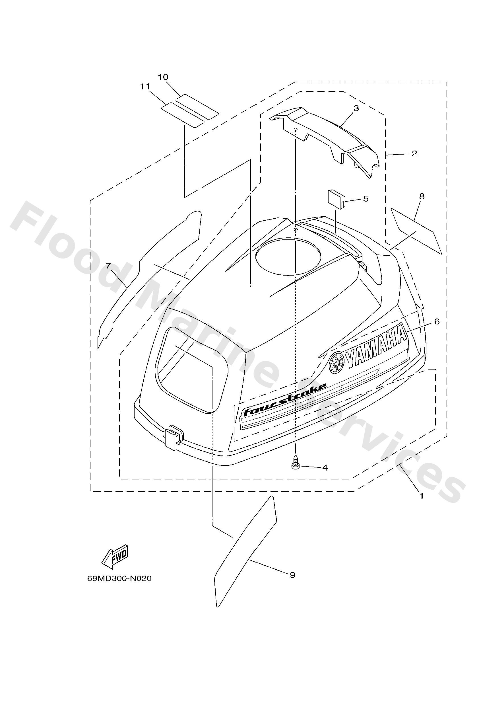 Yamaha 69MG26103000 Top cowling assy