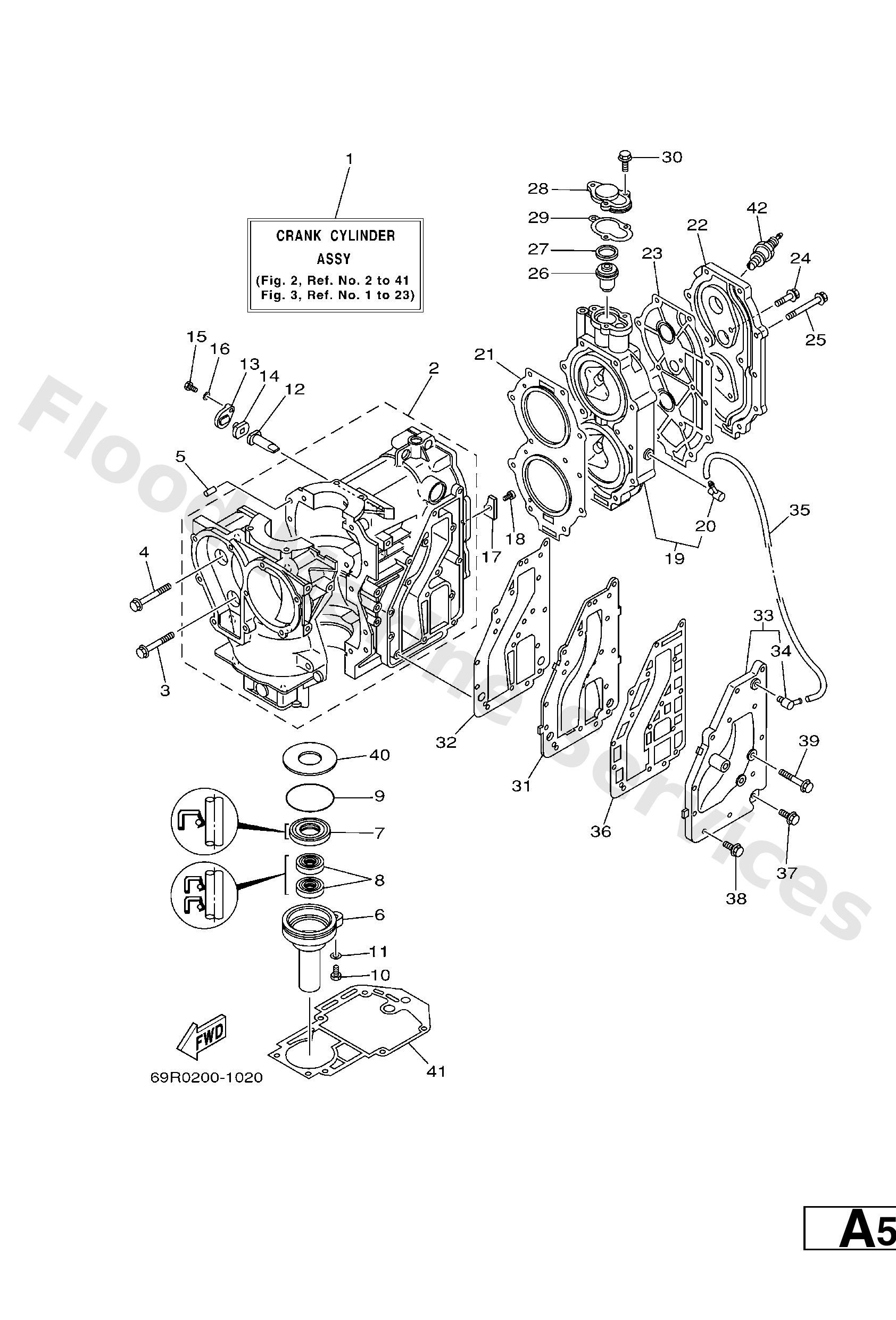 Yamaha 69P15100001S Crankcase assy