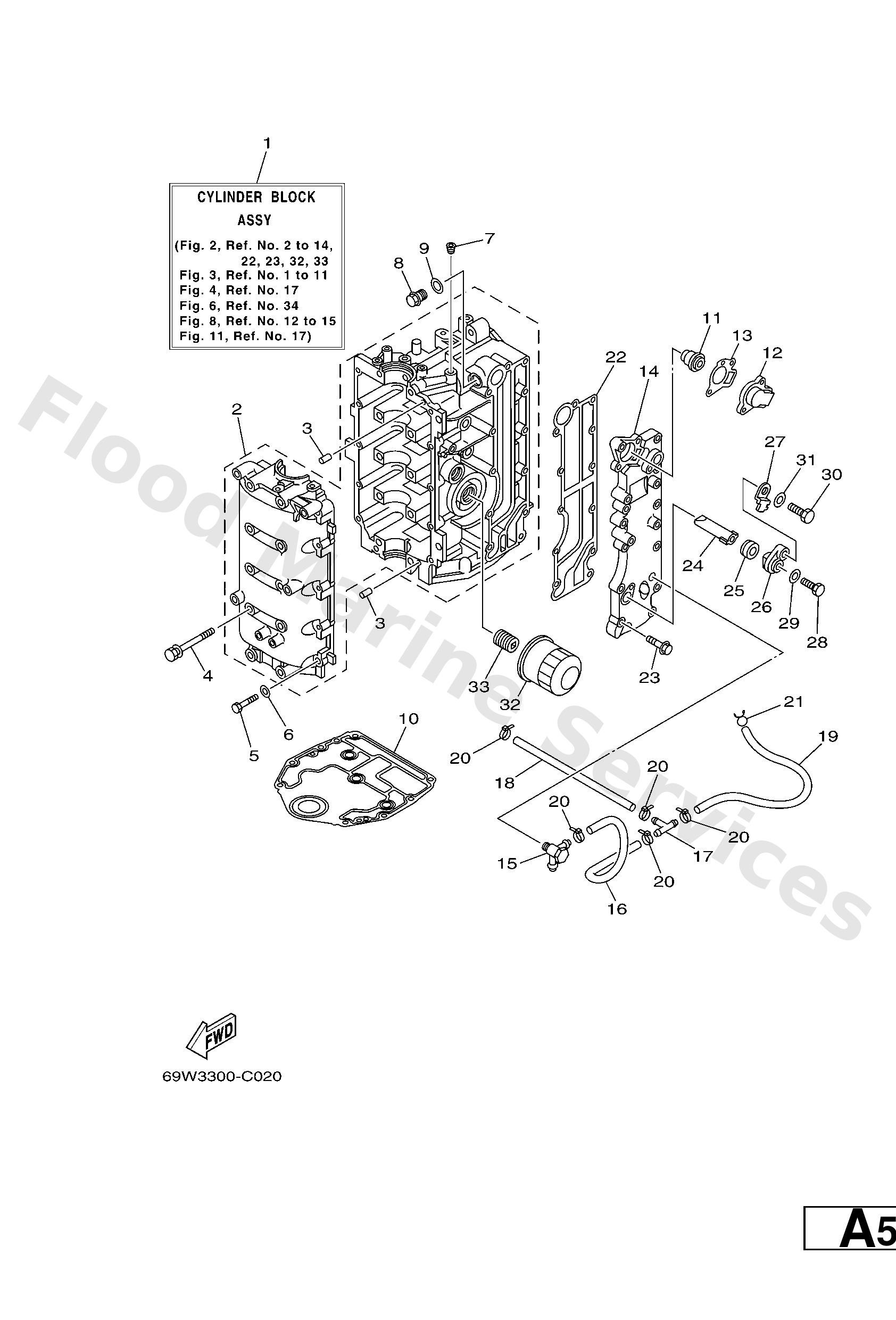 Yamaha 69W15100001S Crankcase assy