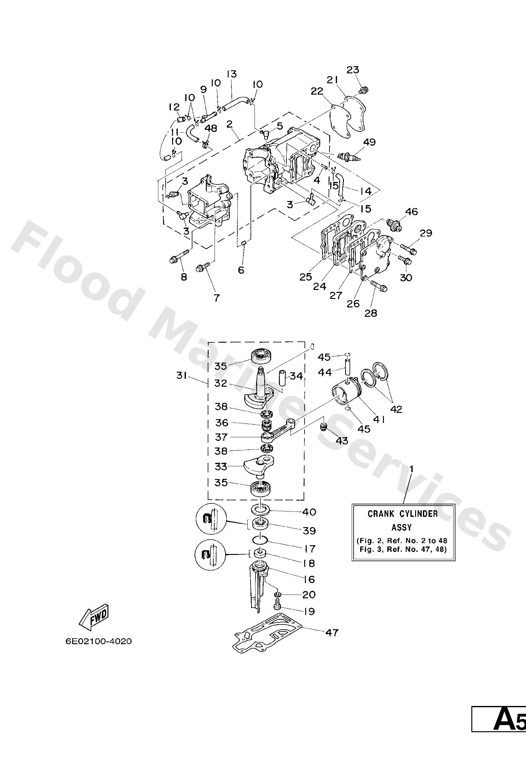 Yamaha 6E015100011S Crankcase assy