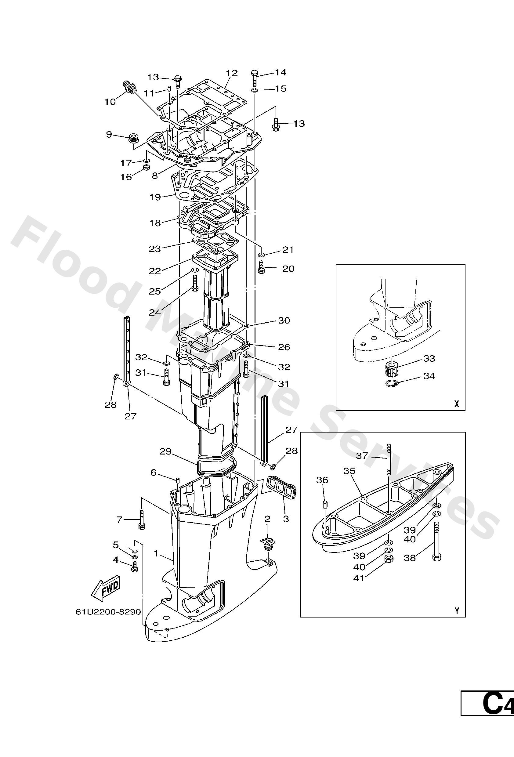 Yamaha 6E545114A000 Gasket, upper casing