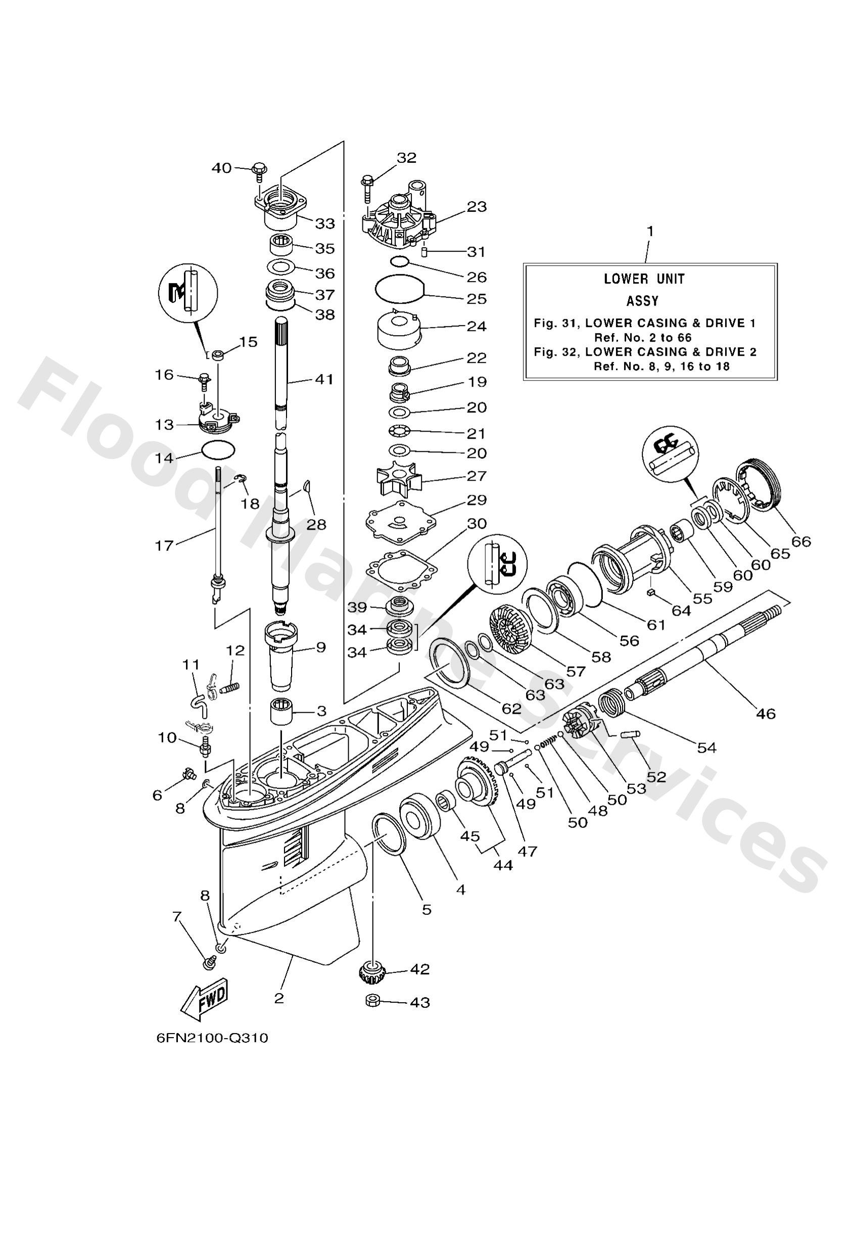 Yamaha 6E54530107NA Casing, lower