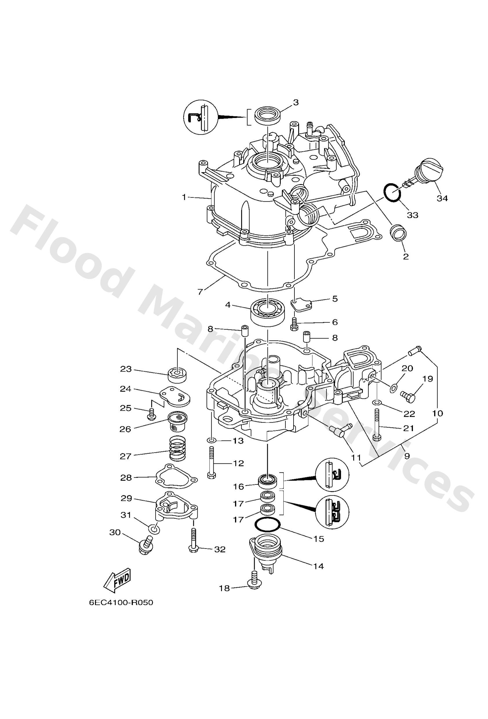 Yamaha 6EEE5111001S Crankcase 1
