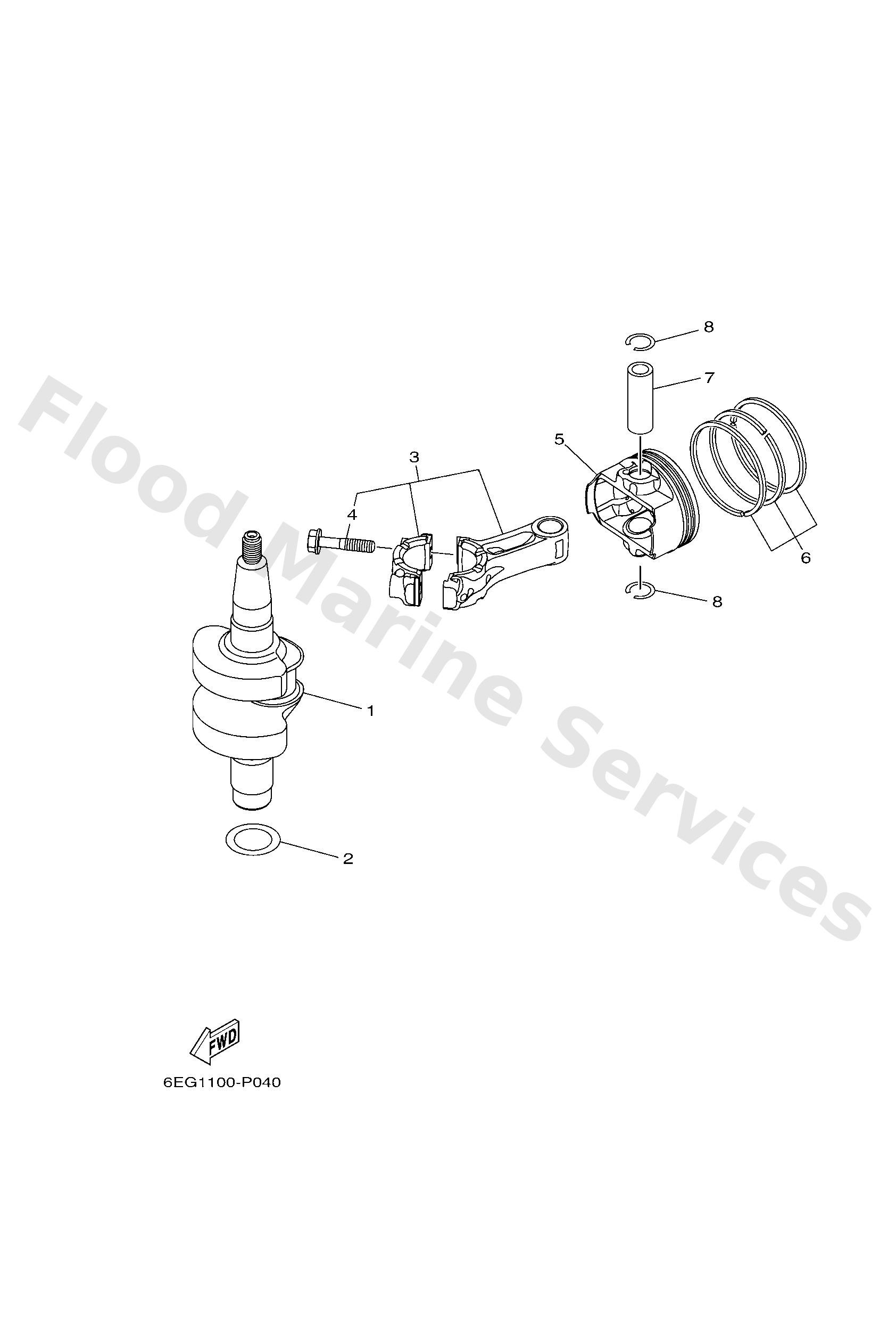 Yamaha 6EG114100000 Crankshaft
