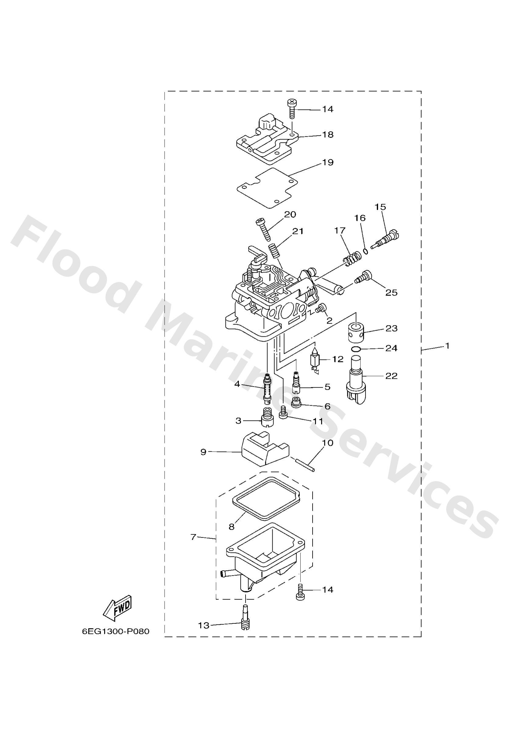 Yamaha 6EG143013000 Carburetor assy 1